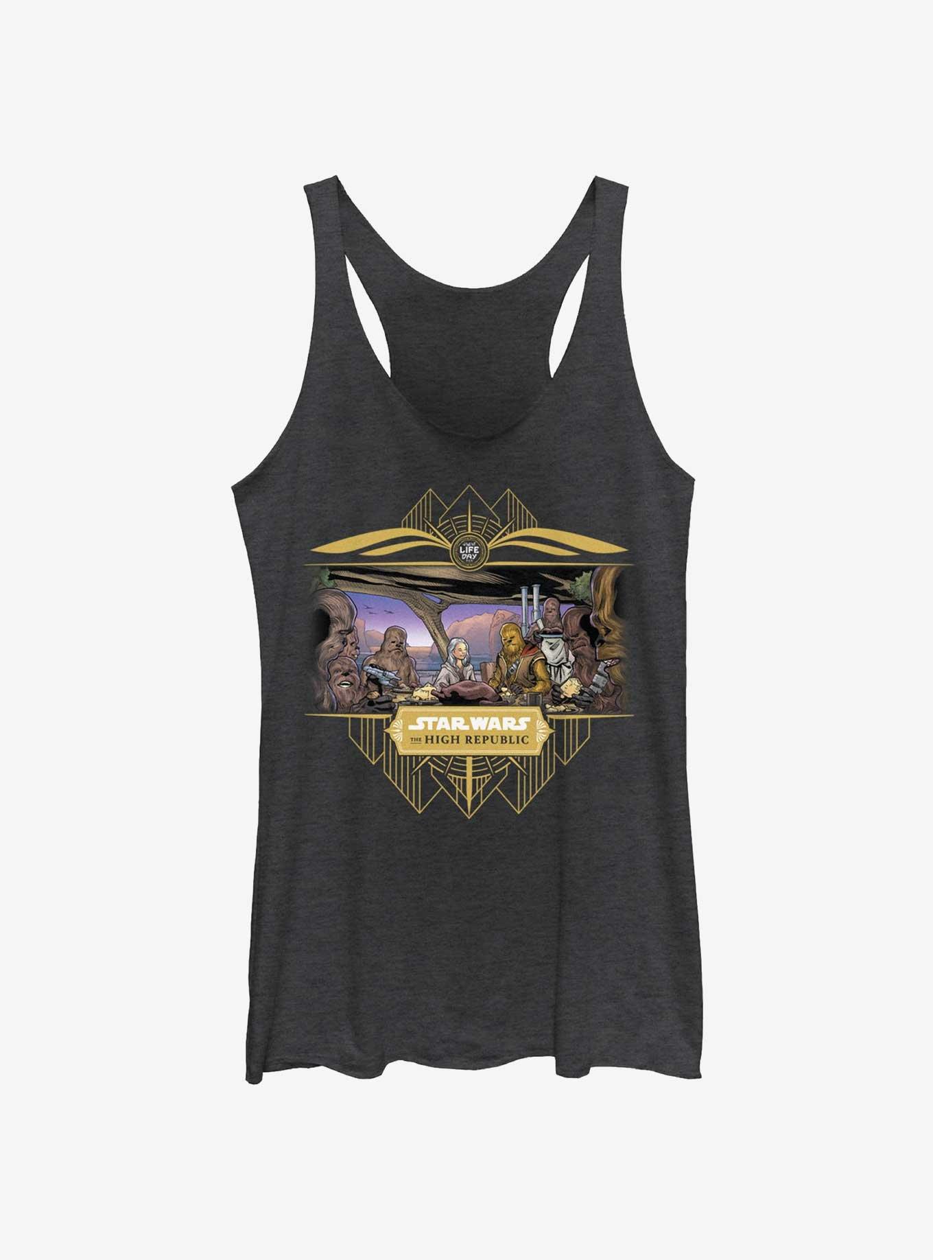 Star Wars Life Day Wookie Gathering Girls Tank, BLK HTR, hi-res