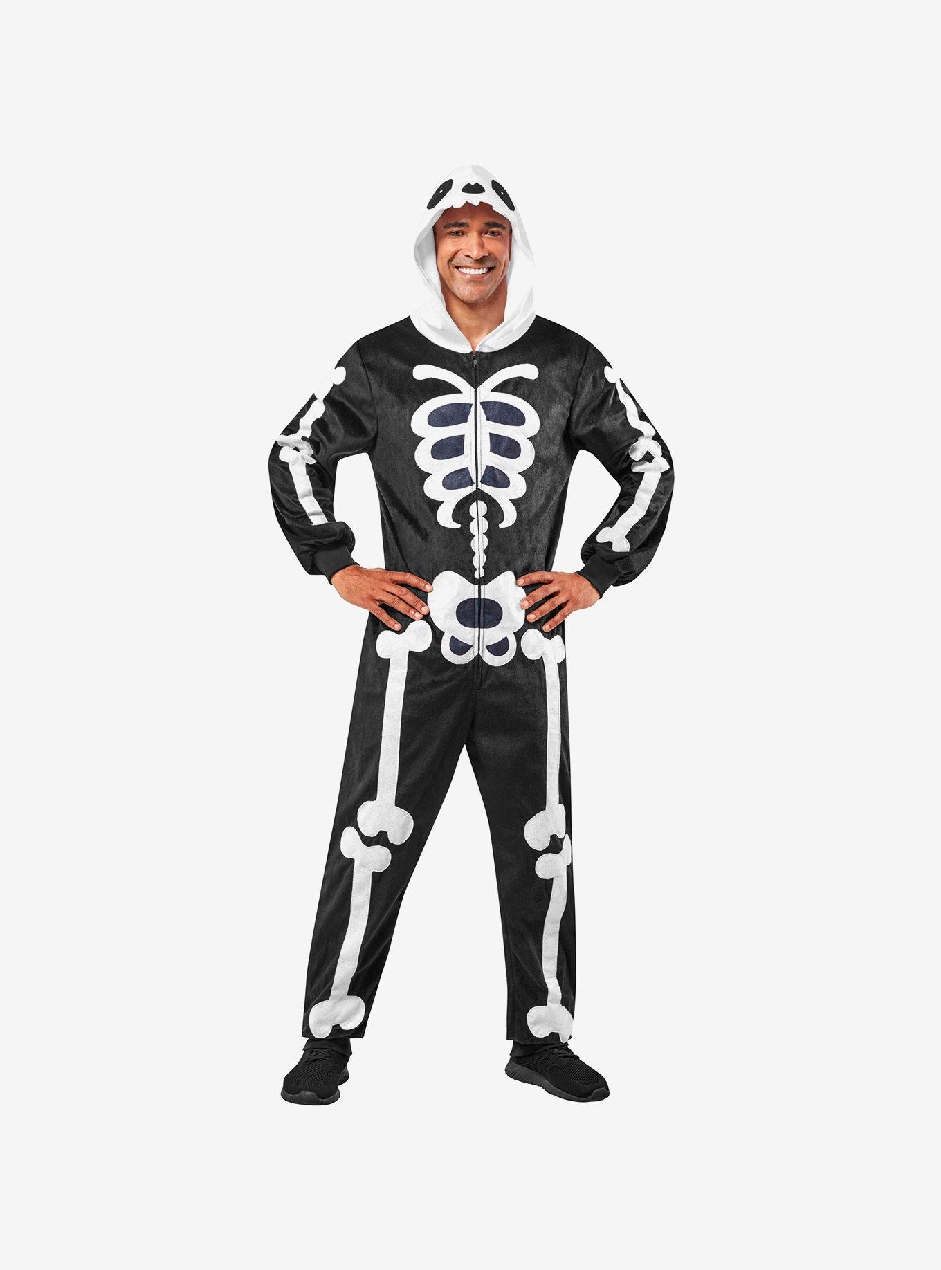 Skeleton Adult Unisex Comfywear Costume, BLACK, hi-res