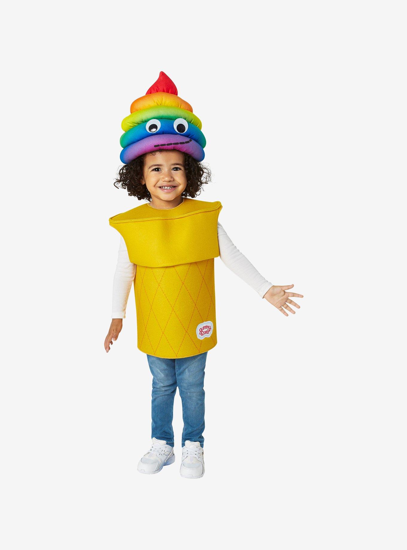 Yummy World Rainbow Soft Serve Toddler Youth Costume, MULTI, hi-res