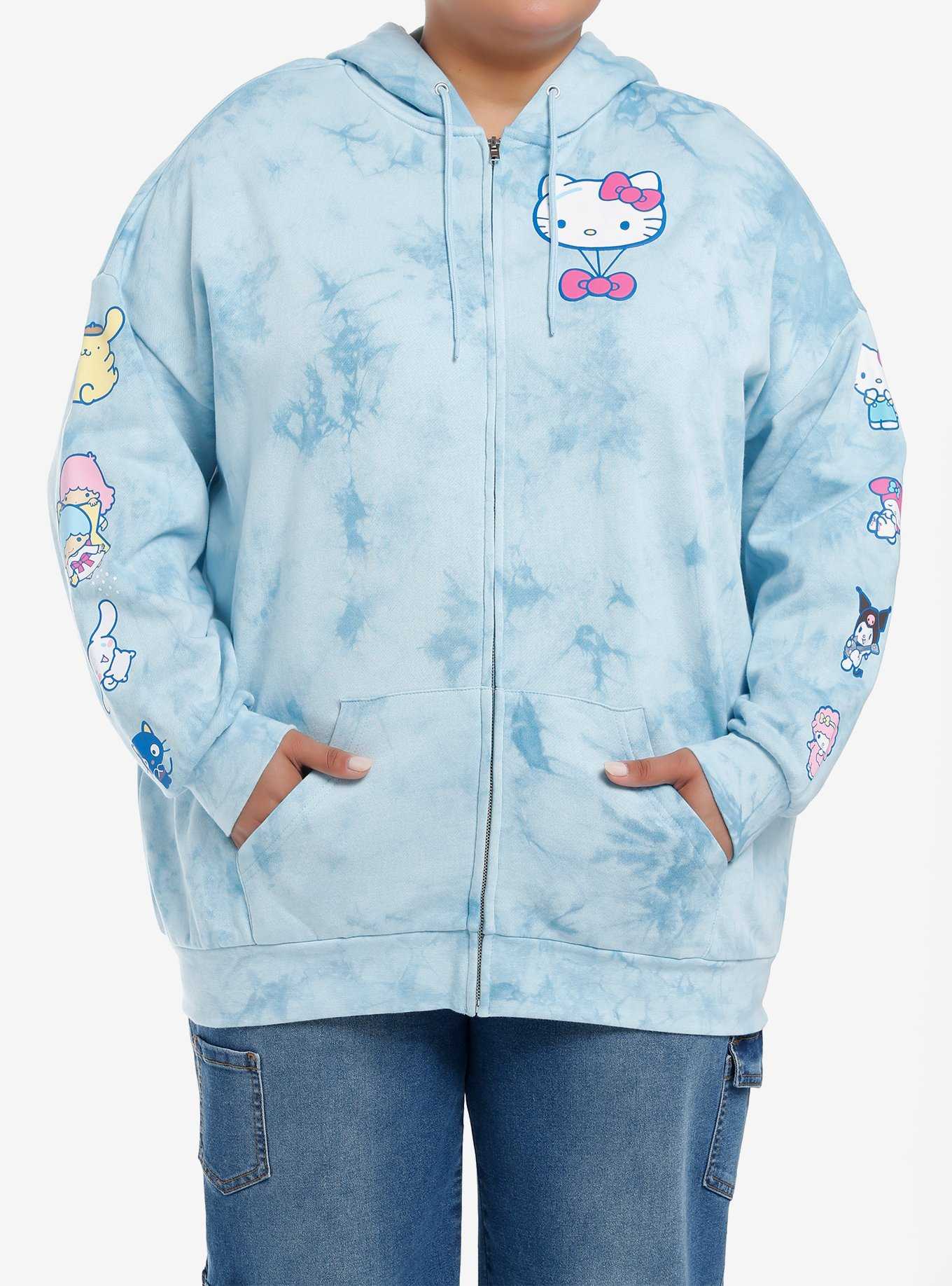 Hello Kitty And Friends Balloon Tie-Dye Girls Oversized Hoodie Plus Size, , hi-res