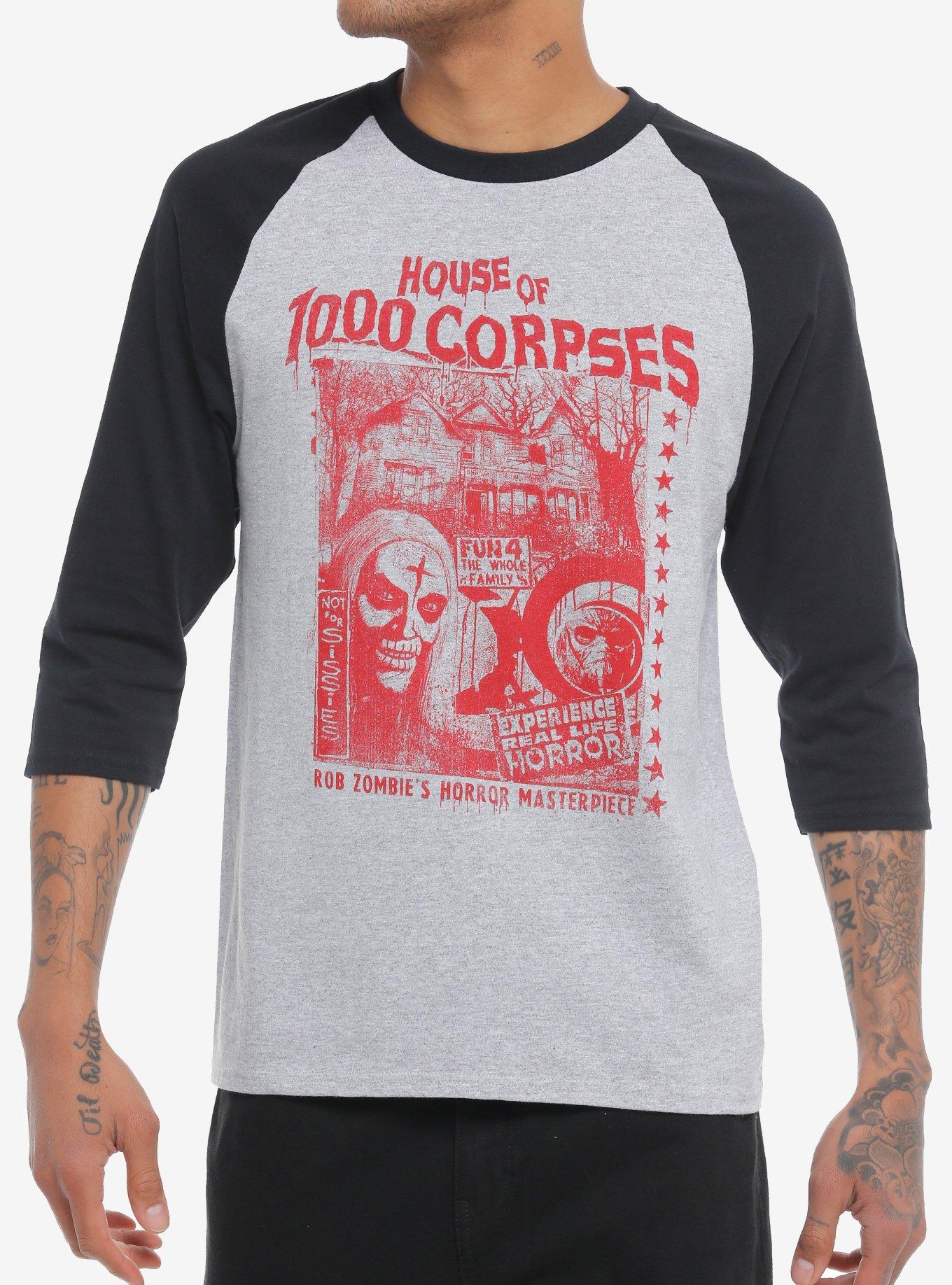 House Of 1000 Corpses Raglan T-Shirt, GREY, hi-res view 1