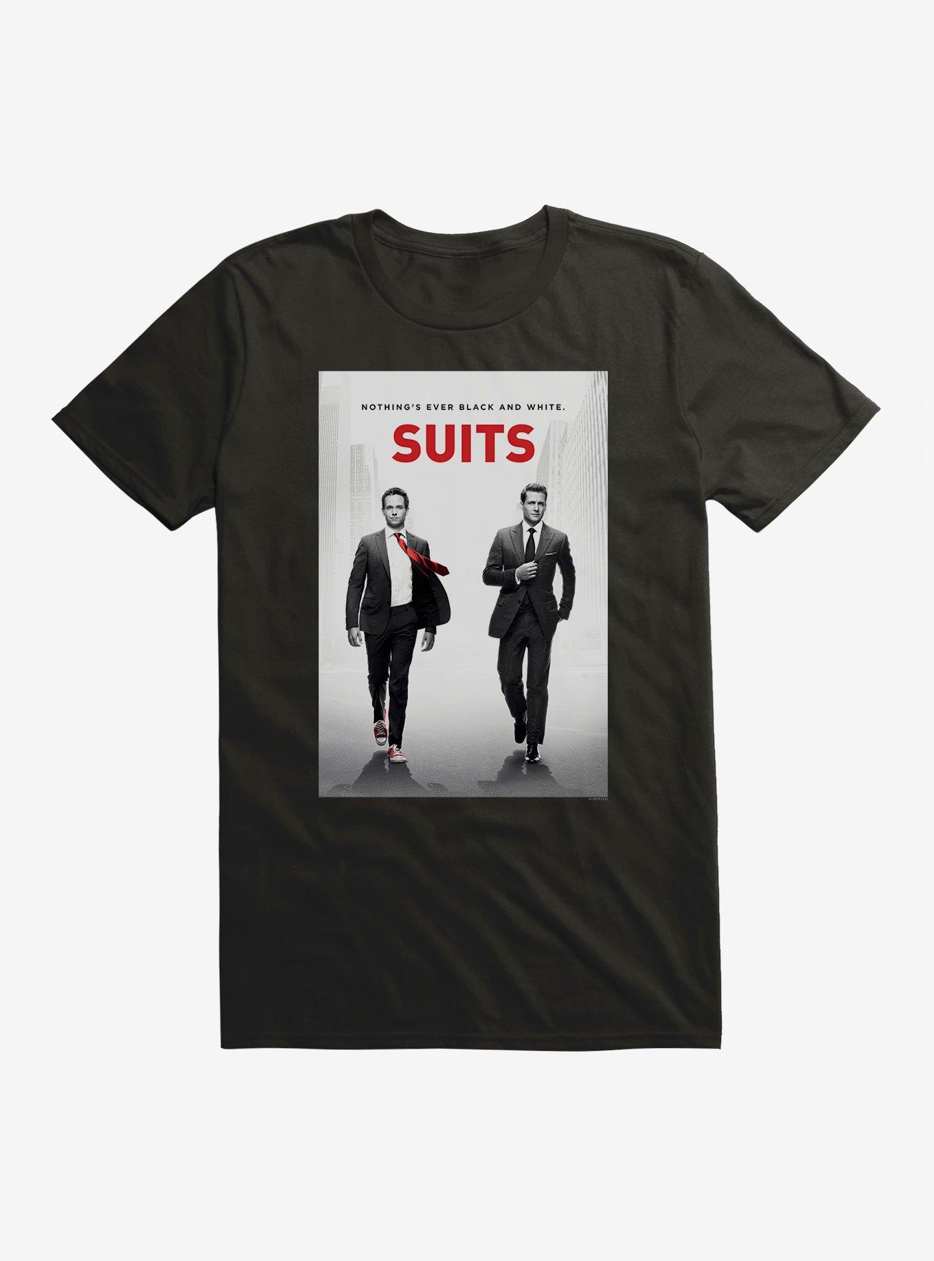 Suits Nothing's Ever Black And White. T-Shirt, BLACK, hi-res
