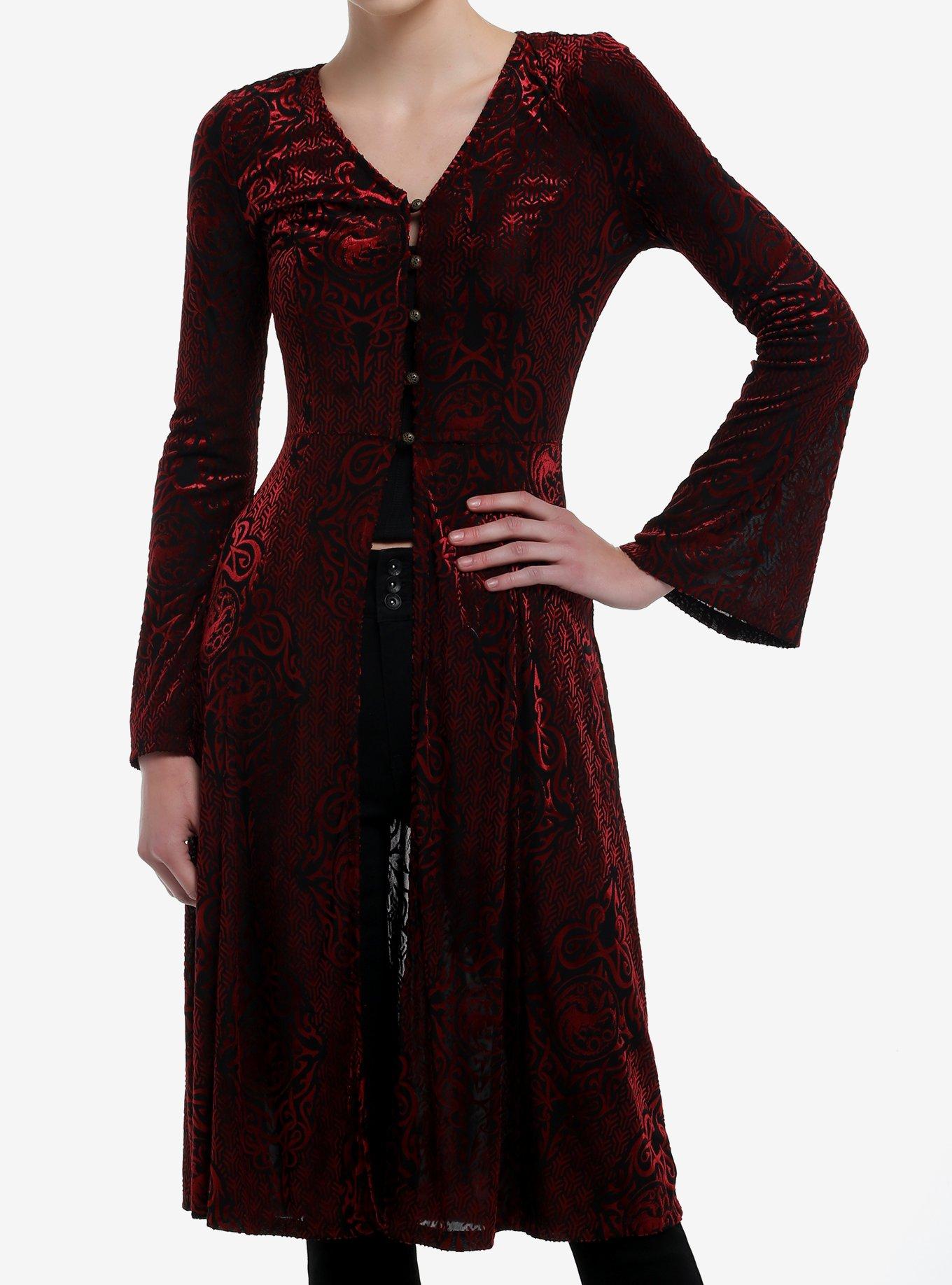 Her Universe House Of The Dragon Targaryen Velvet Duster Her Universe Exclusive, BURGUNDY, hi-res