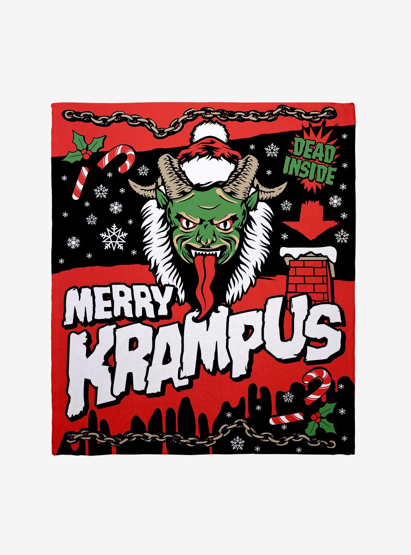 Merry Krampus Chimney Throw Blanket