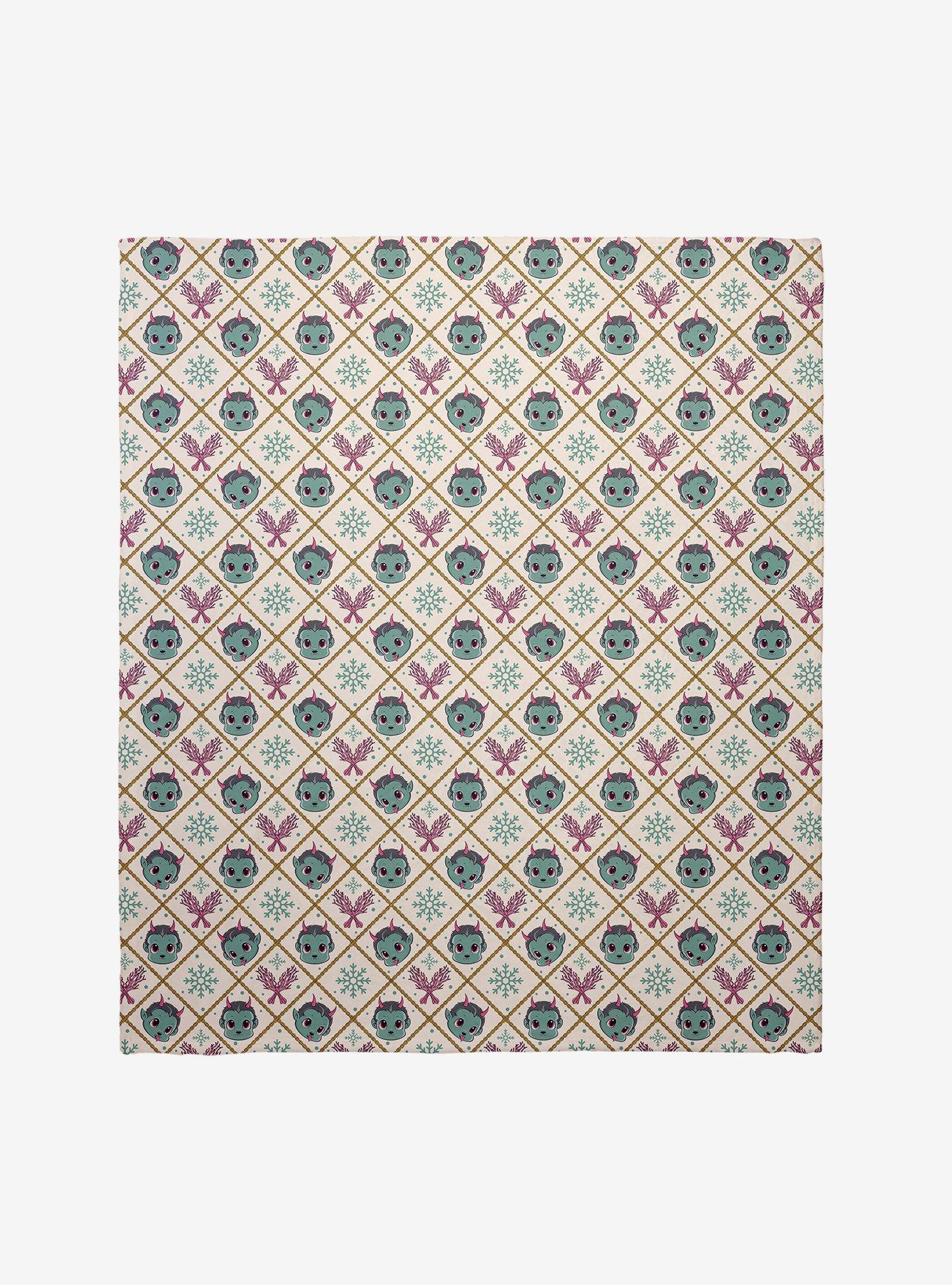 Chibi Krampus Light Snowflake Throw Blanket, , hi-res