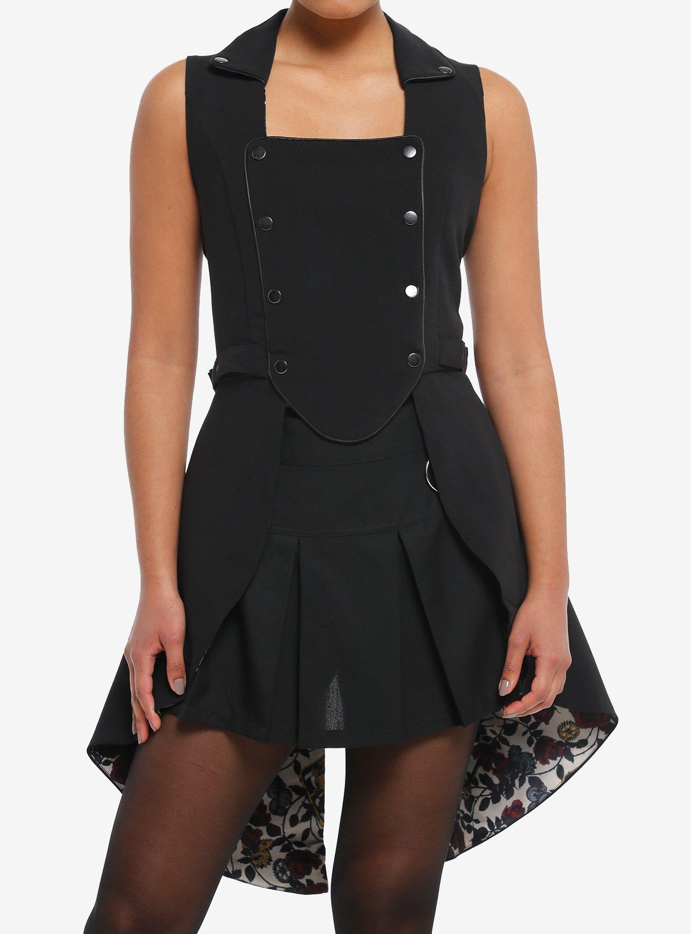 Thorn & Fable Floral Tailcoat Girls Long Vest | Hot Topic