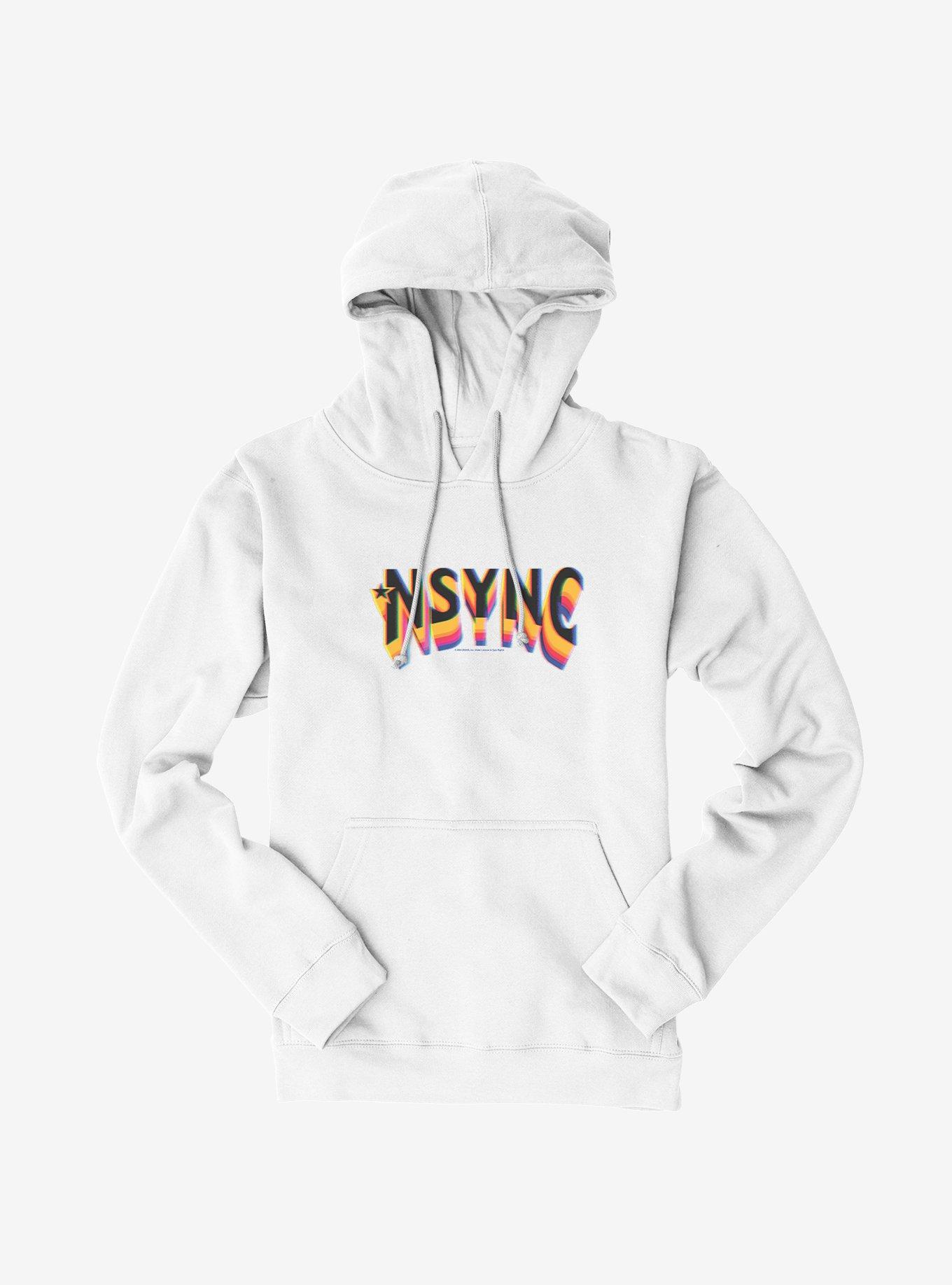 NSYNC Rainbow Fade Logo Hoodie, WHITE, hi-res