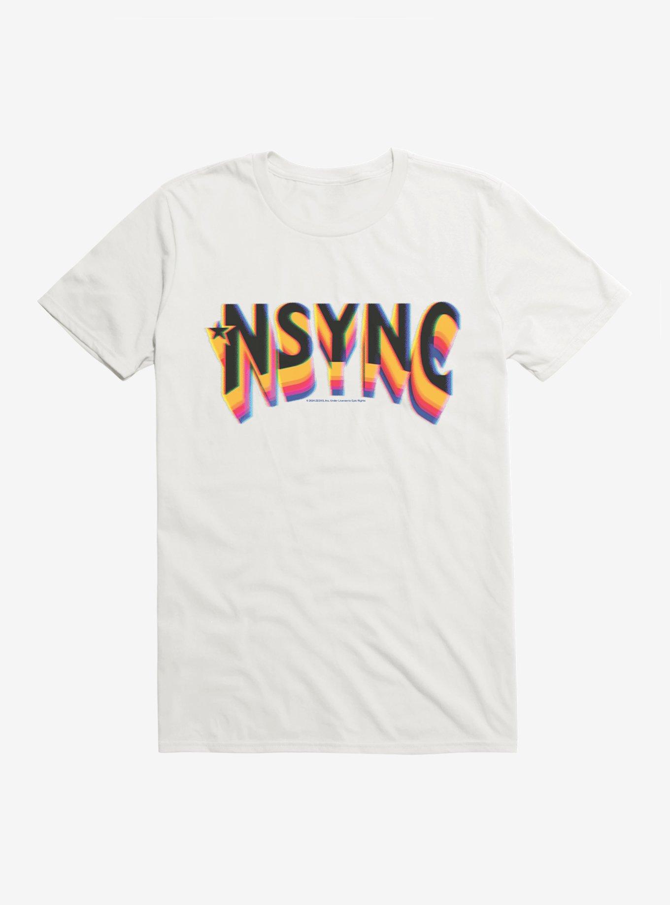 NSYNC Rainbow Fade Logo T-Shirt, WHITE, hi-res