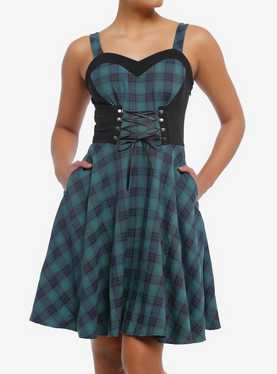 Heart Corset Plaid Sweetheart Dress, , hi-res