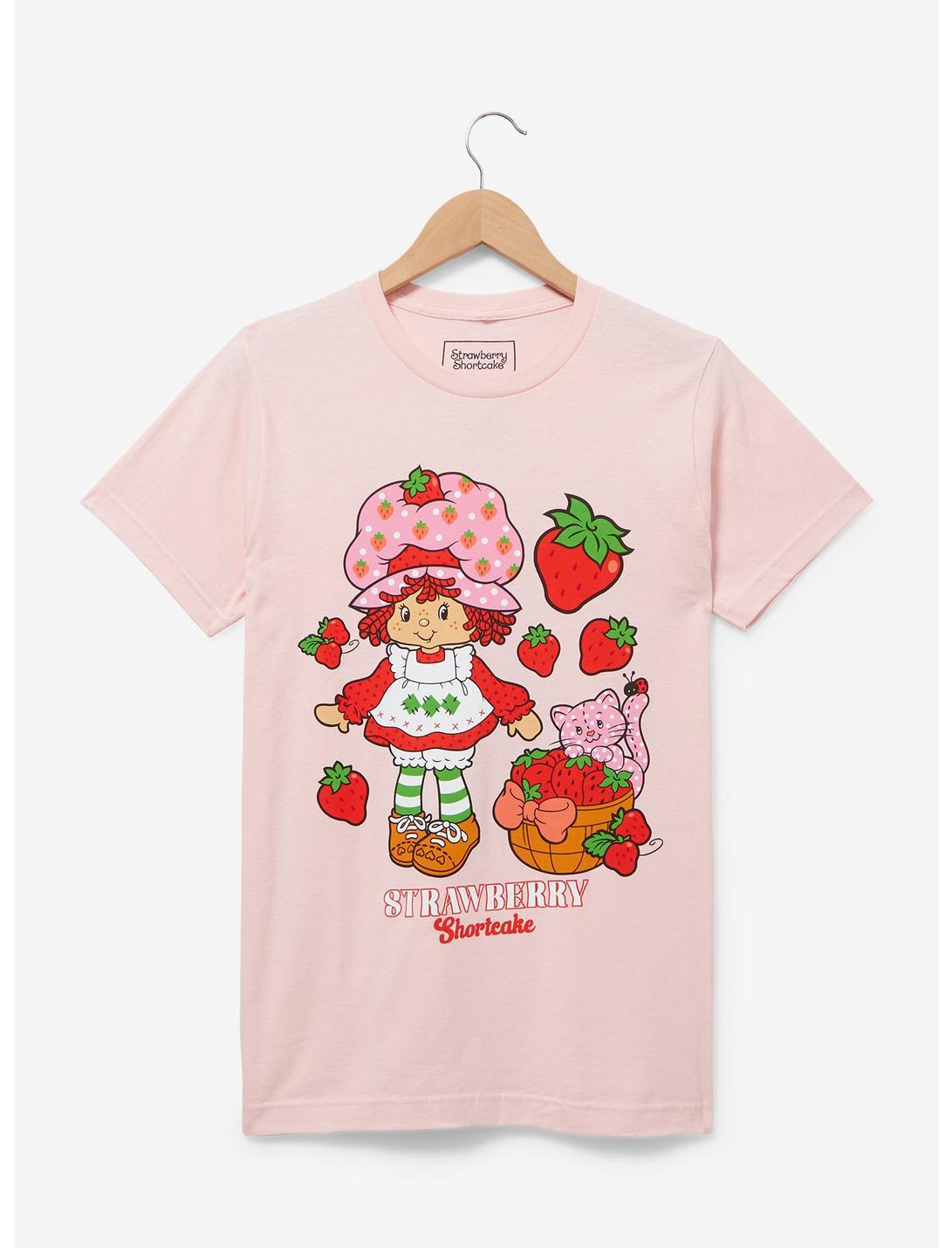 Strawberry Shortcake Custard & Strawberry Portrait T-Shirt - BoxLunch Exclusive, PINK, hi-res