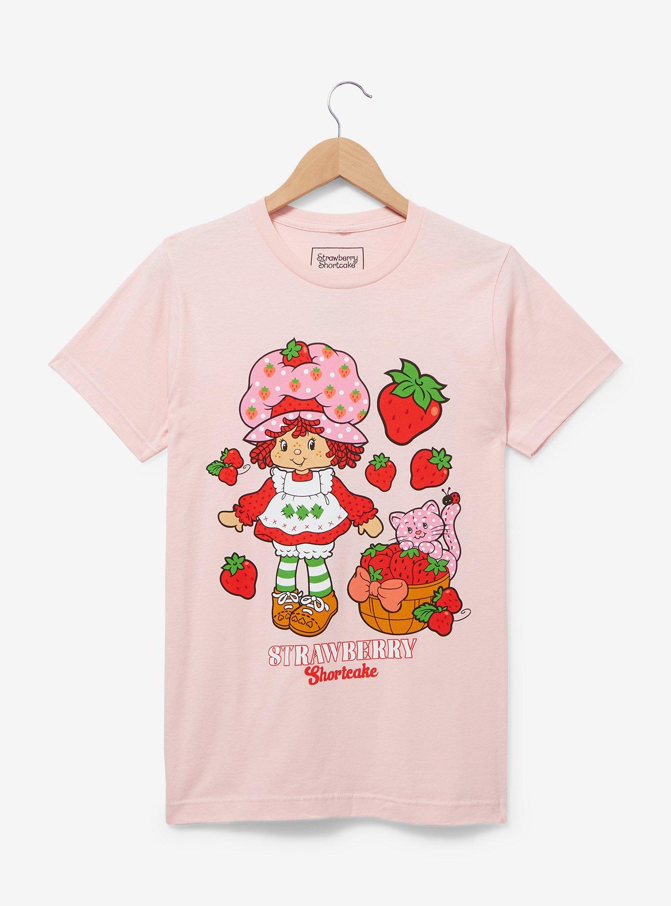 Strawberry Shortcake Custard & Strawberry Portrait T-Shirt - BoxLunch Exclusive, PINK, hi-res
