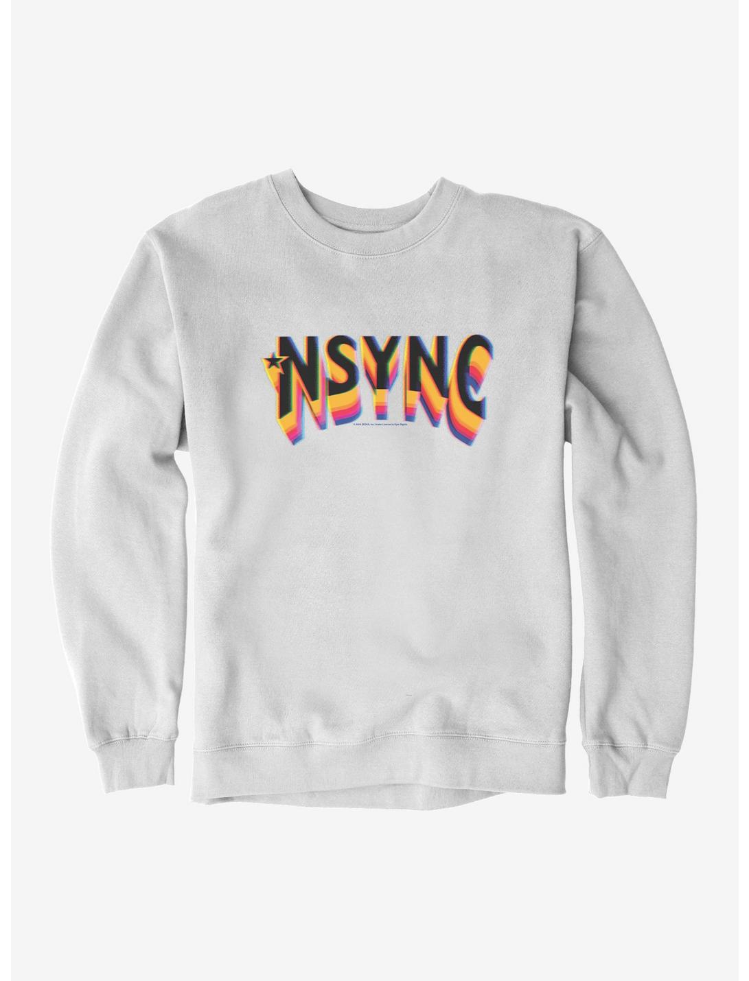 NSYNC Rainbow Fade Logo Sweatshirt, WHITE, hi-res