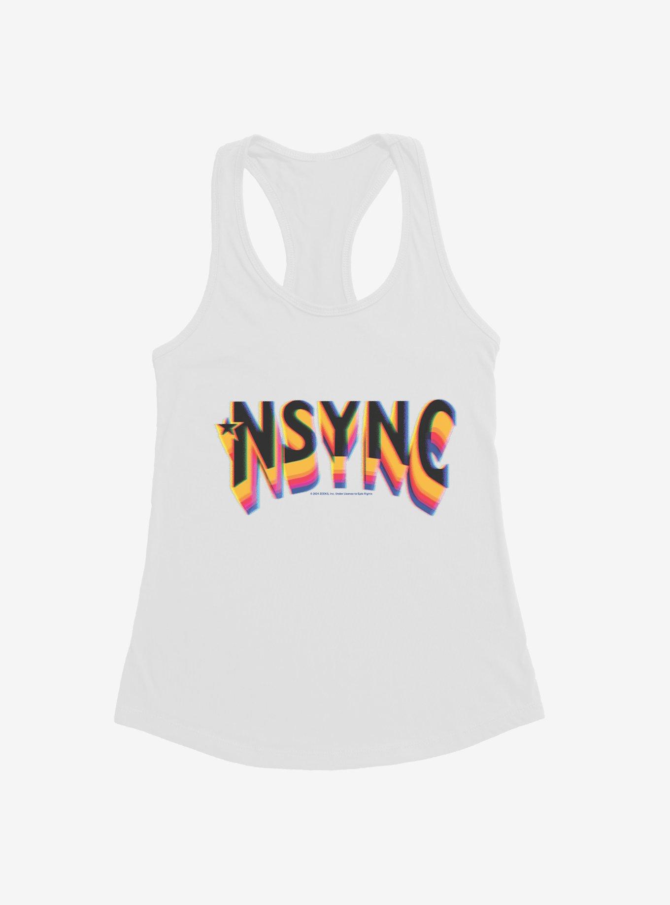 NSYNC Rainbow Fade Logo Womens Tank Top, WHITE, hi-res