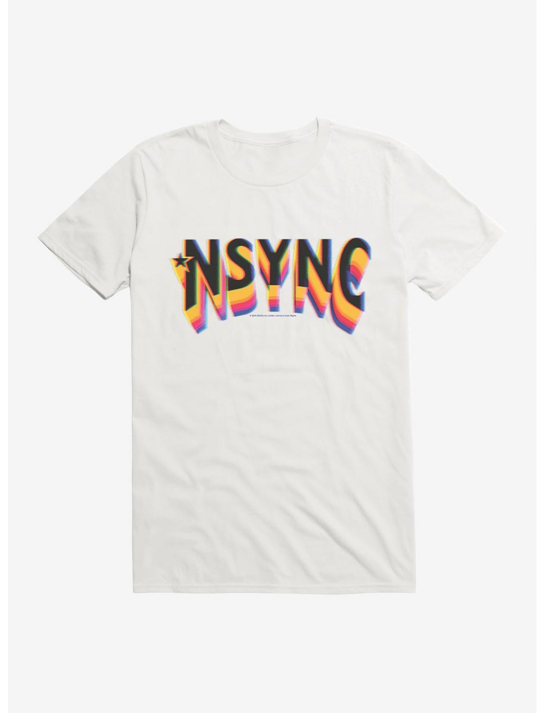 NSYNC Rainbow Fade Logo T-Shirt, WHITE, hi-res
