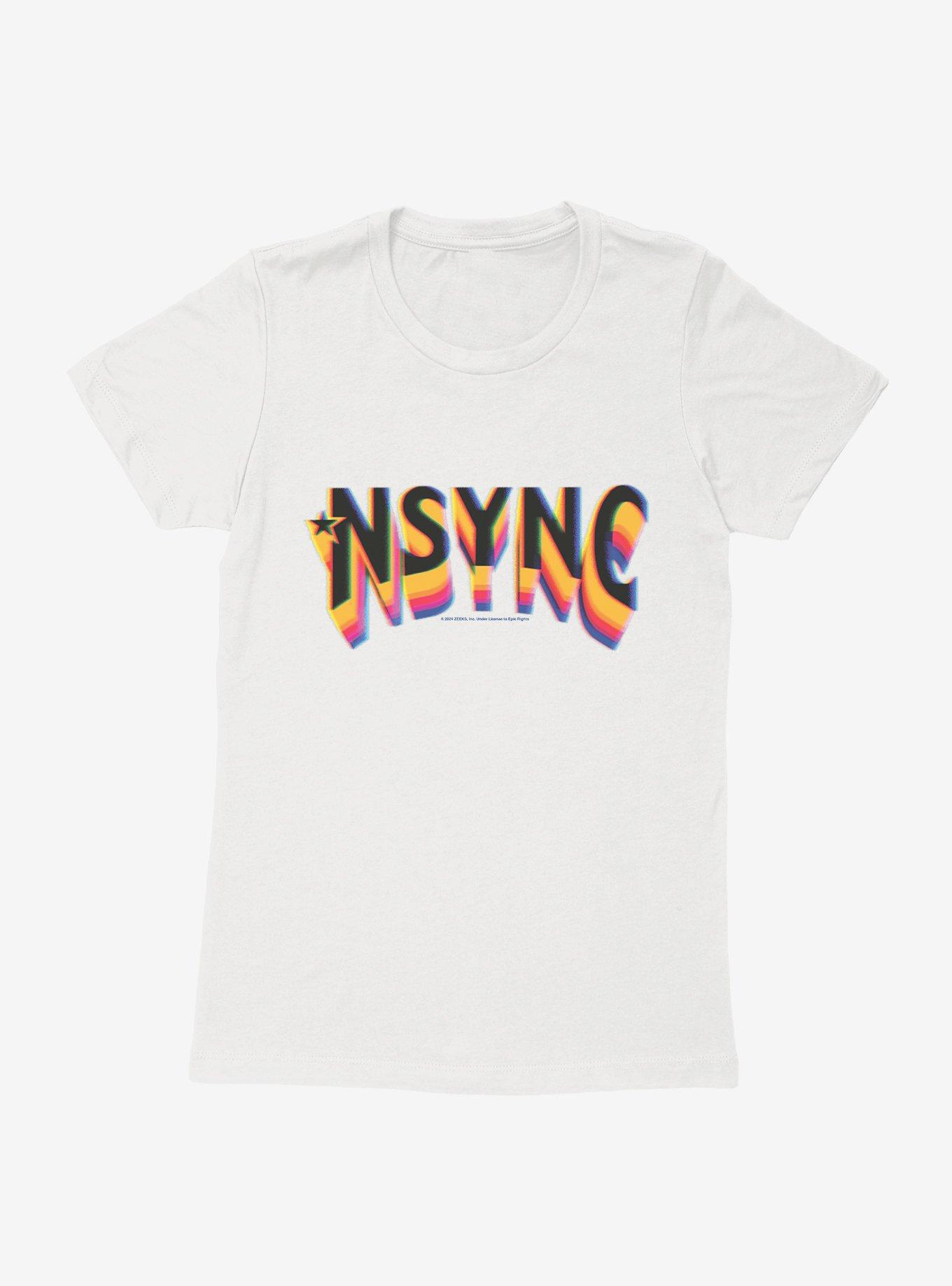 NSYNC Rainbow Fade Logo Womens T-Shirt, WHITE, hi-res