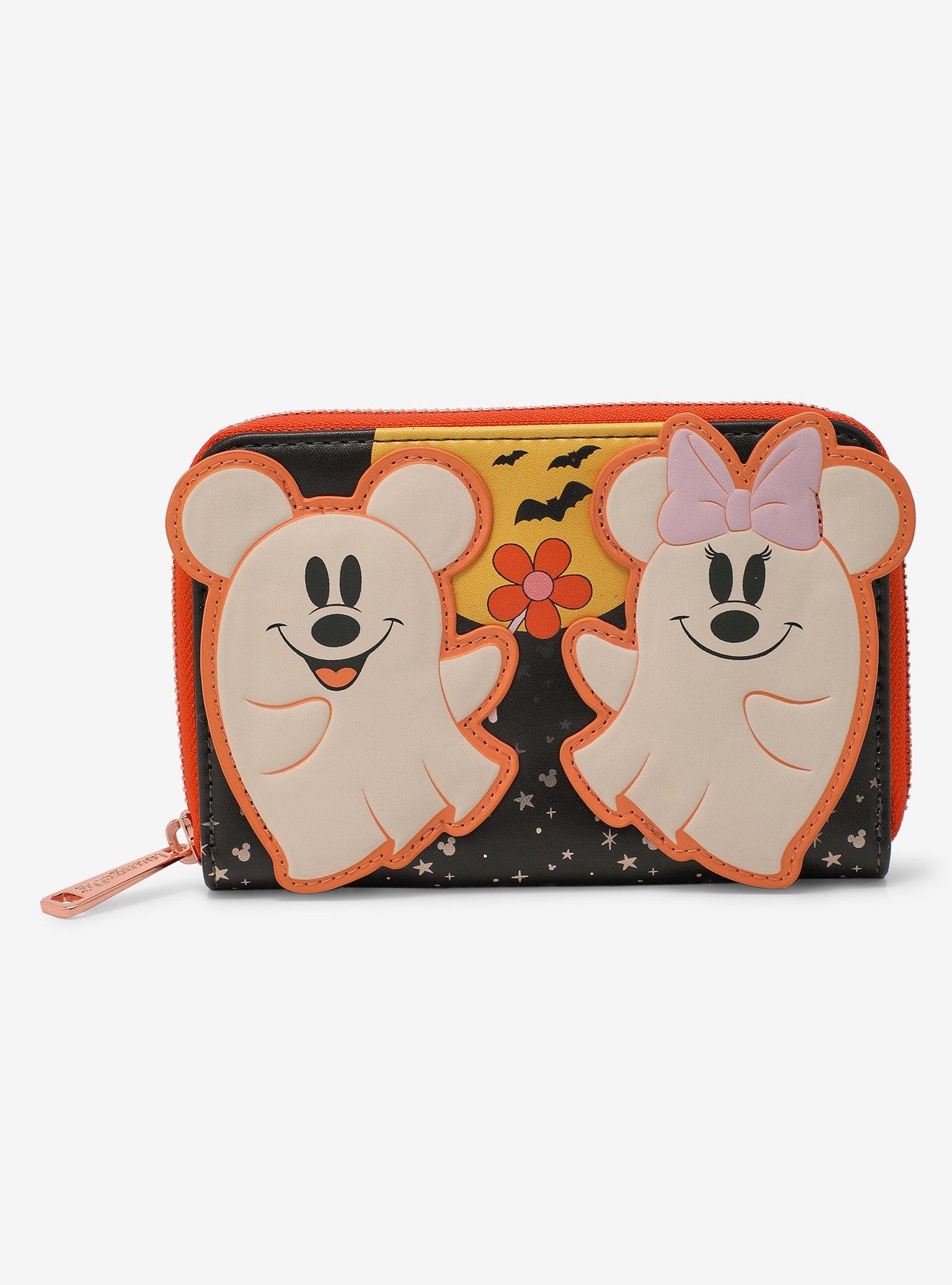 Loungefly Disney Mickey Mouse & Minnie Mouse Ghosts Glow-In-The-Dark Zipper Wallet, , hi-res