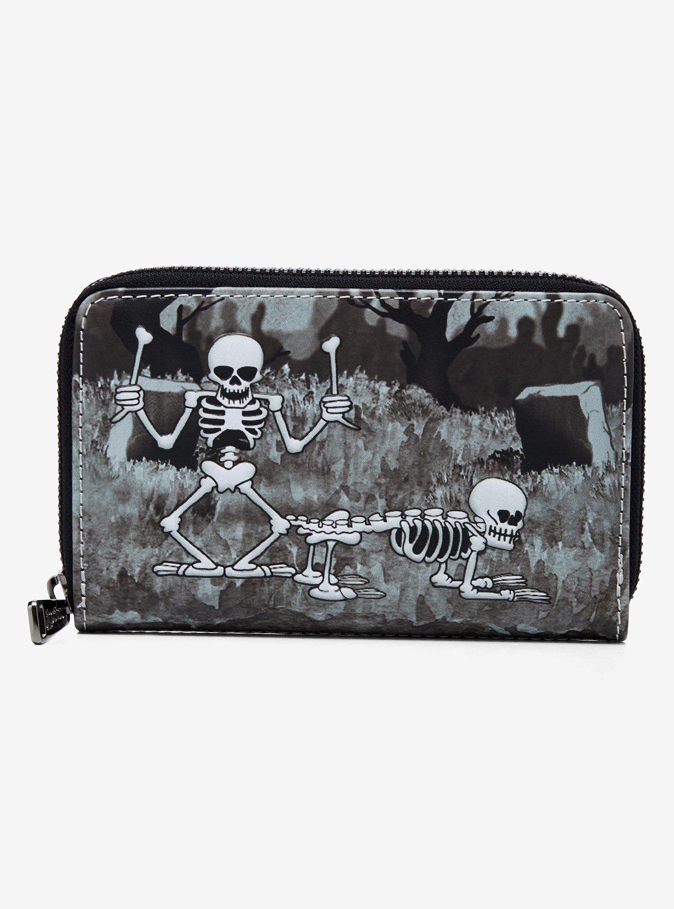 Loungefly Disney The Skeleton Dance Glow-in-the-Dark Zip Wallet, , hi-res