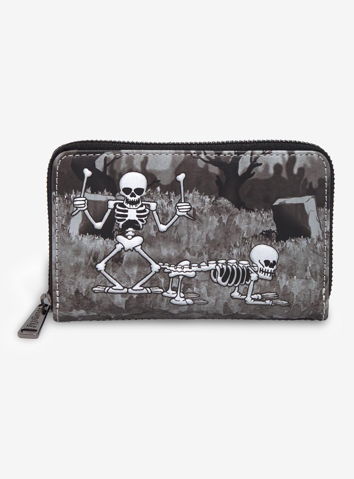 Loungefly Disney The Skeleton Dance Glow-In-The-Dark Zipper Wallet, , hi-res