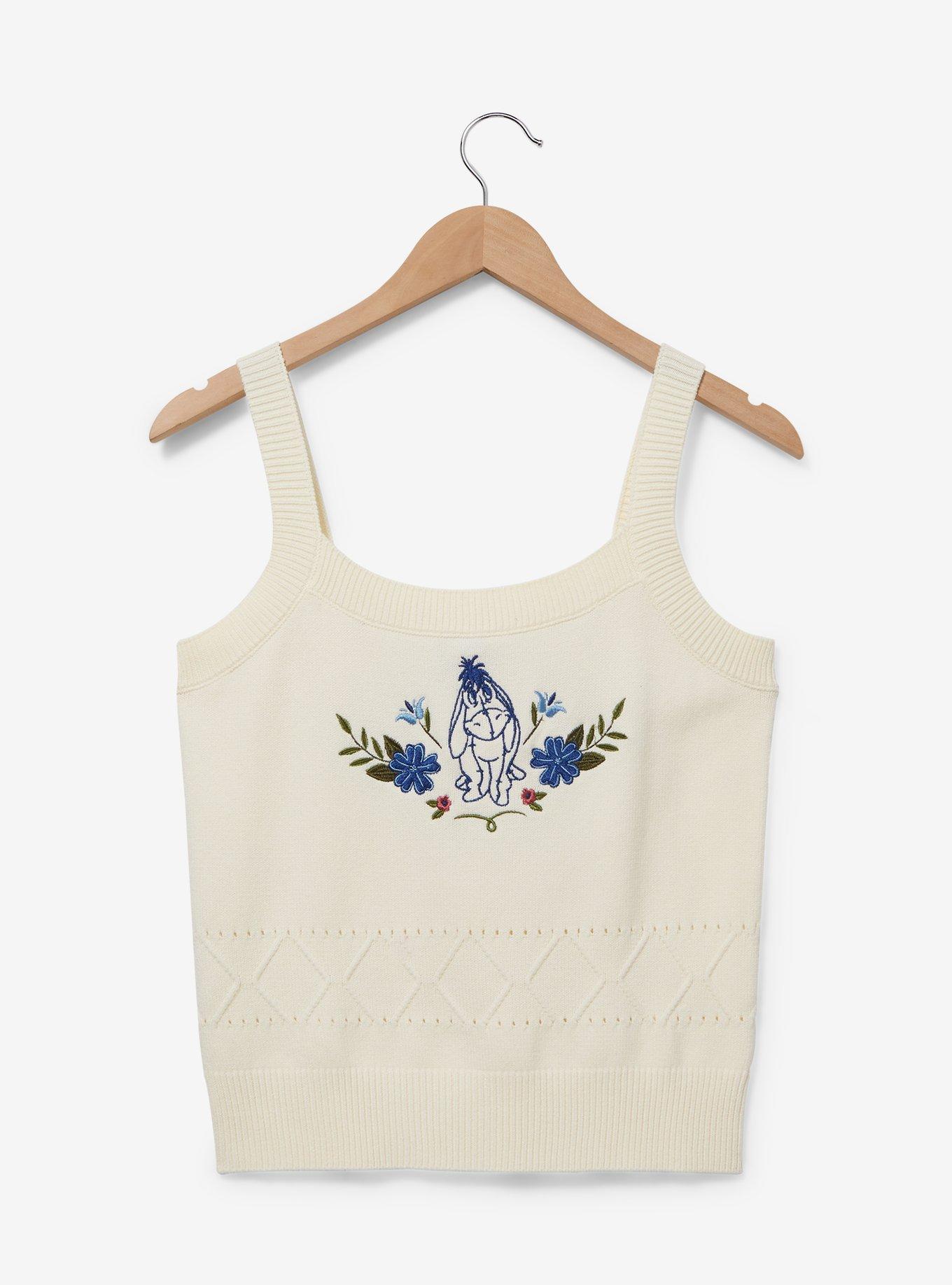 Disney Winnie the Pooh Eeyore Embroidered Women's Knit Tank — BoxLunch Exclusive, BEIGE, hi-res