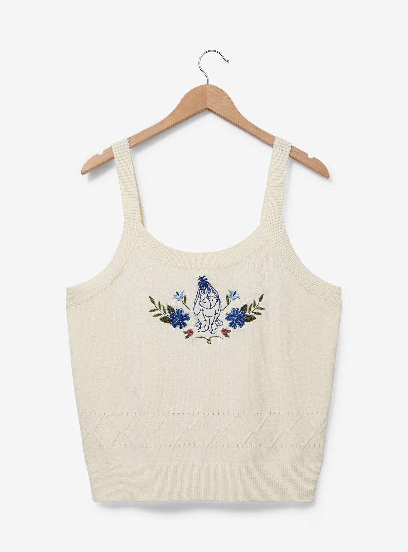 Disney Winnie the Pooh Eeyore Embroidered Women's Plus Size Knit Tank — BoxLunch Exclusive, BEIGE, hi-res