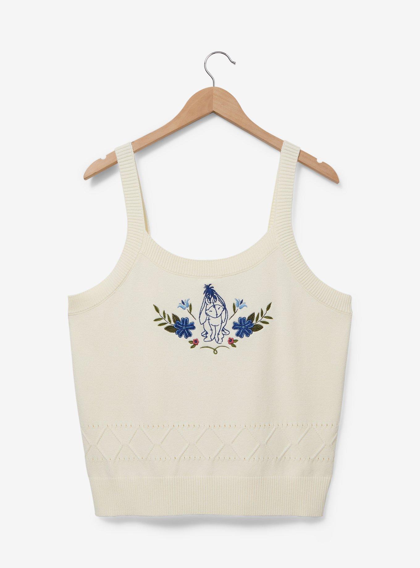 Disney Winnie the Pooh Eeyore Embroidered Women's Plus Size Knit Tank &mdash; BoxLunch Exclusive, BEIGE, hi-res