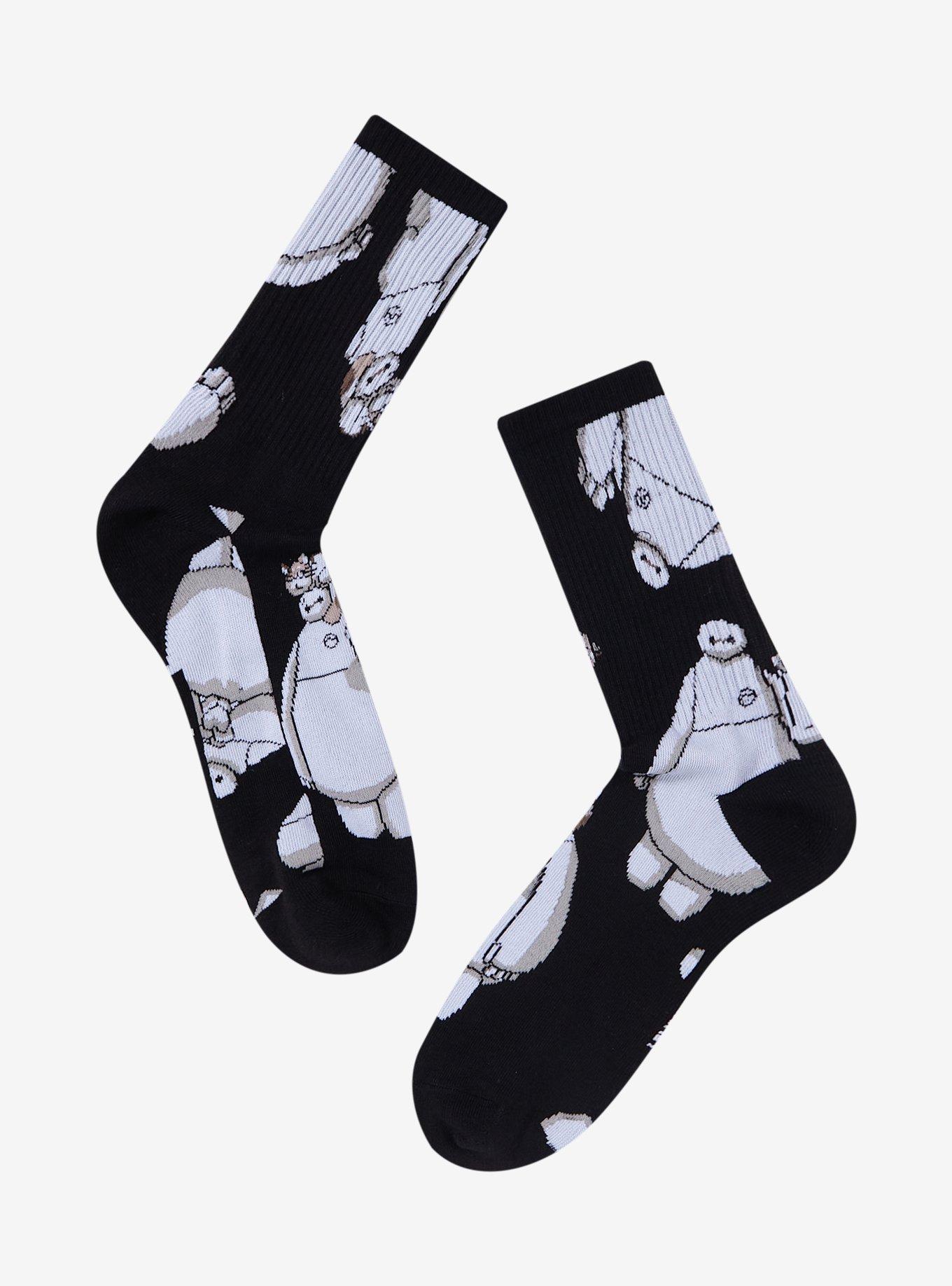 Disney Big Hero 6 Baymax & Mochi Allover Print Crew Socks - BoxLunch Exclusive