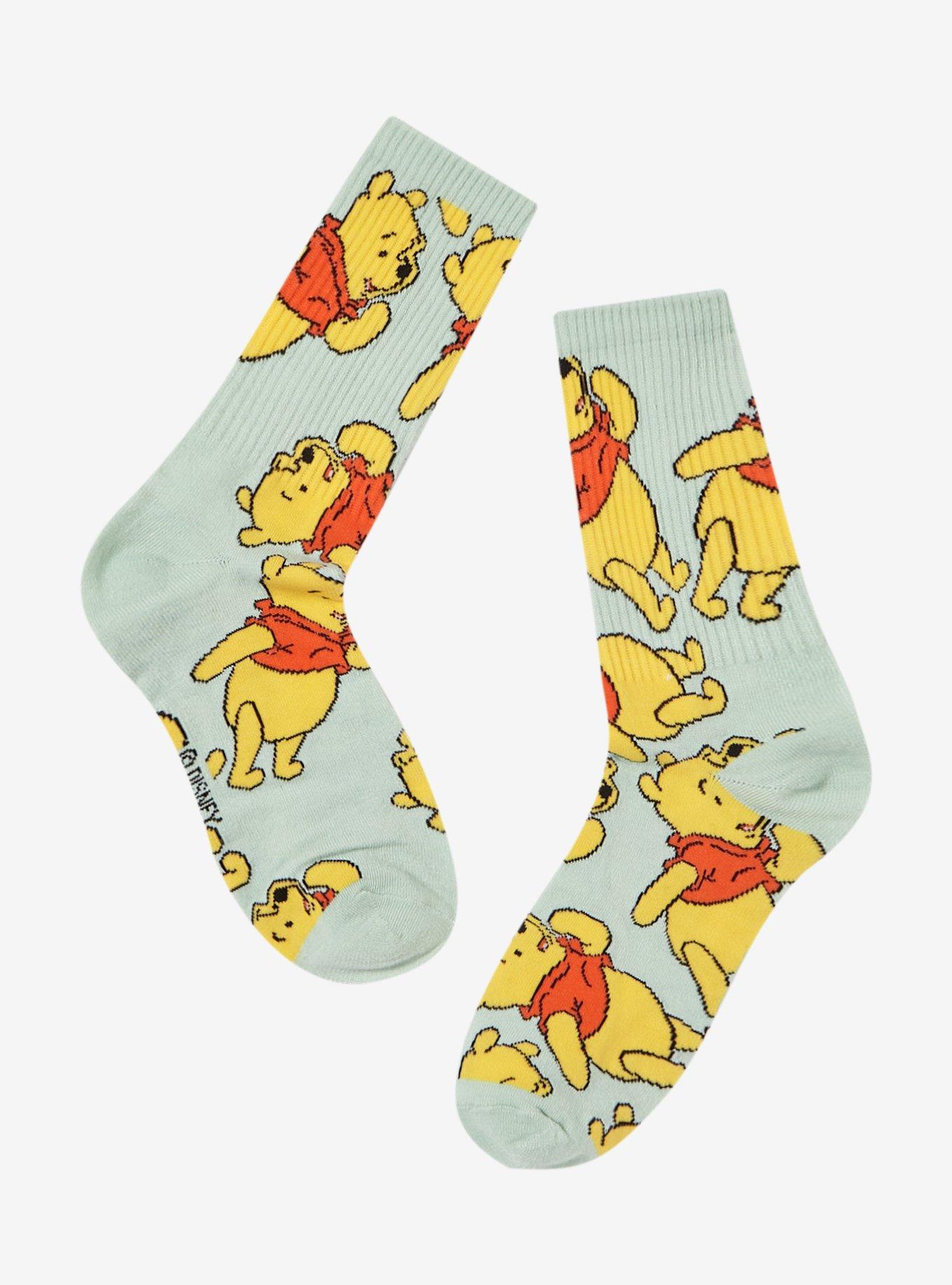 Disney Winnie the Pooh Allover Print Crew Socks — BoxLunch Exclusive, , hi-res