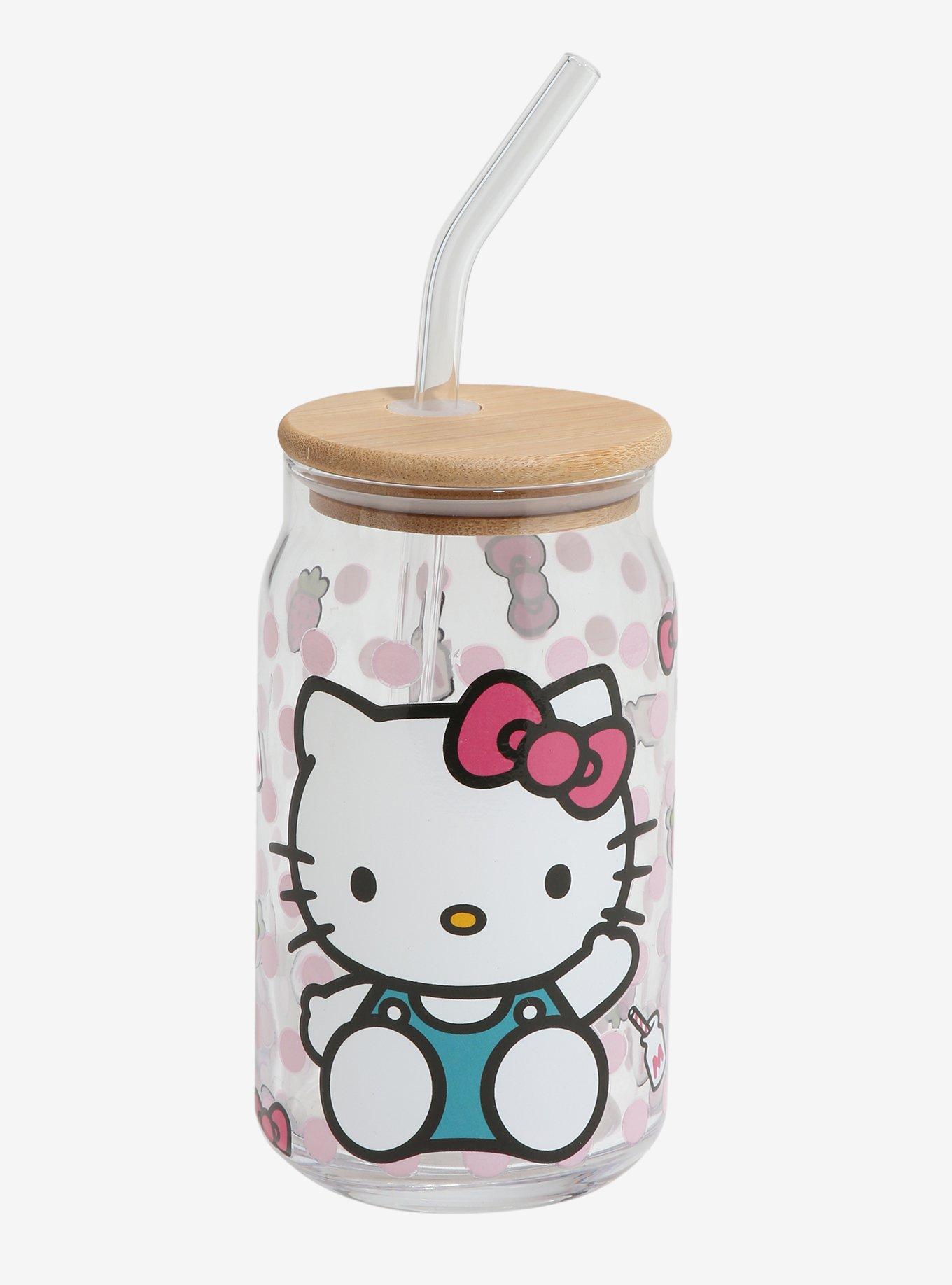 Hello Kitty Bow Glass Cup, , hi-res