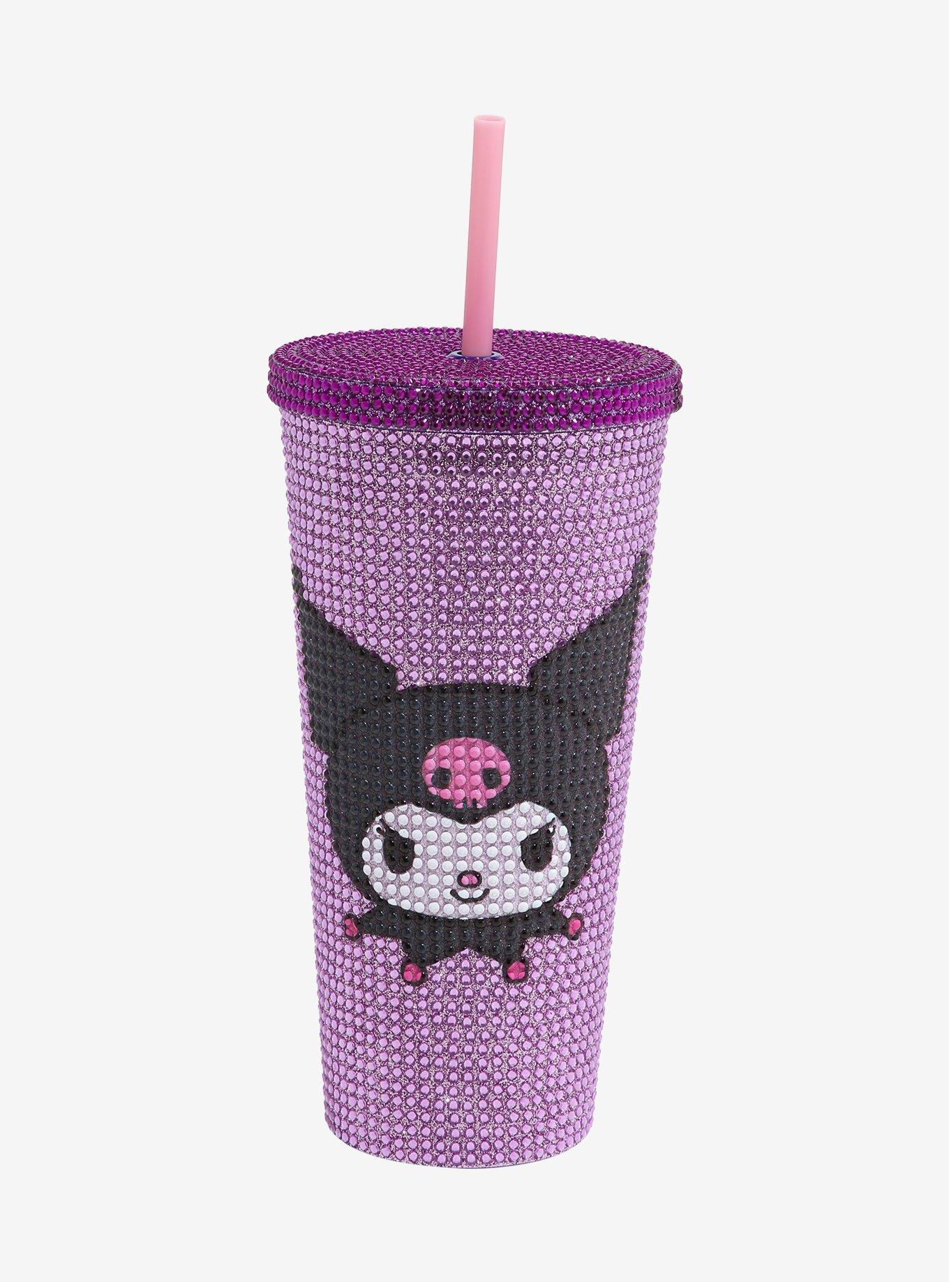 Kuromi Face Rhinestone Acrylic Travel Cup | Hot Topic