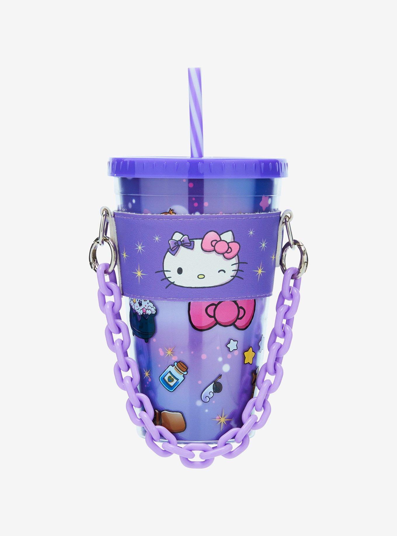 Hello Kitty Magic Cards Acrylic Travel Cup With Holder, , hi-res