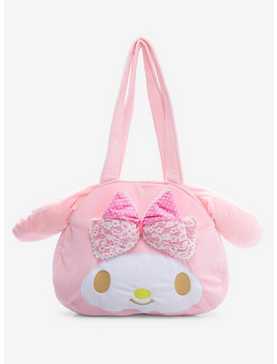 My Melody Lace Bow Plush Tote Bag, , hi-res