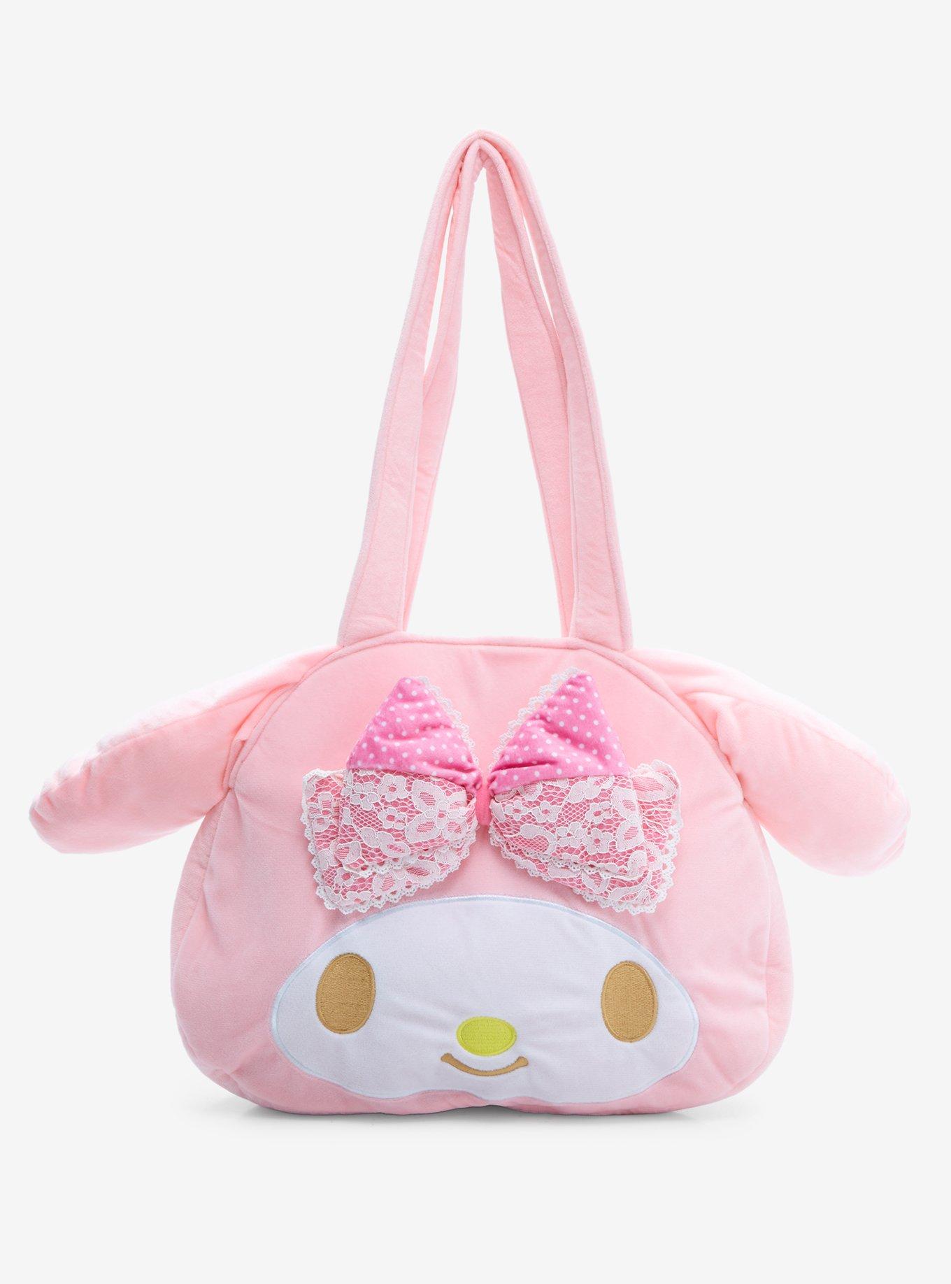 My Melody Lace Bow Plush Tote Bag, , hi-res