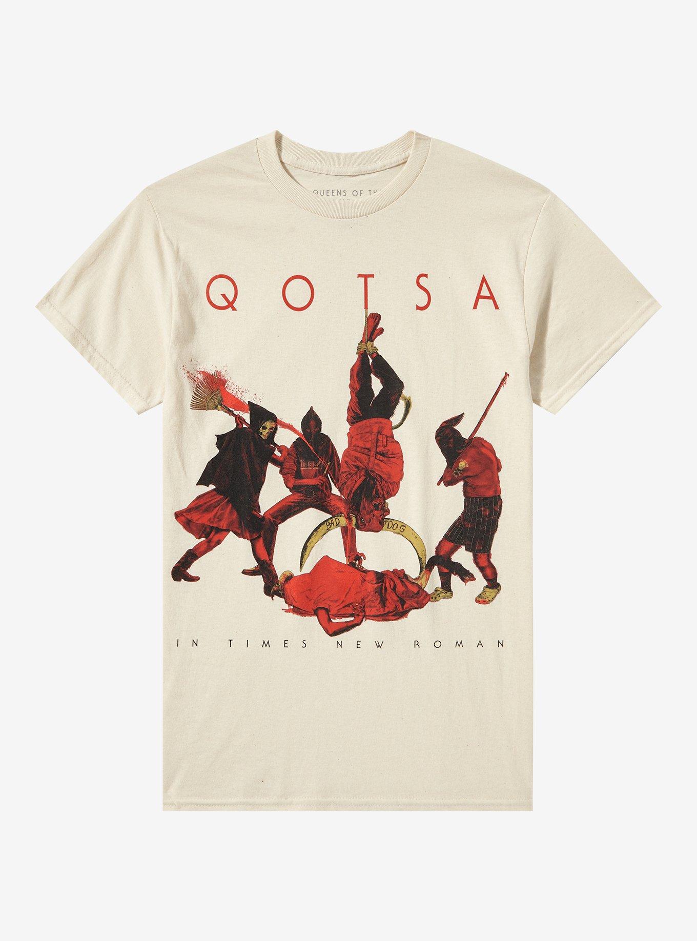 Queens Of The Stone Age In Times New Roman Boyfriend Fit Girls T-Shirt, , hi-res