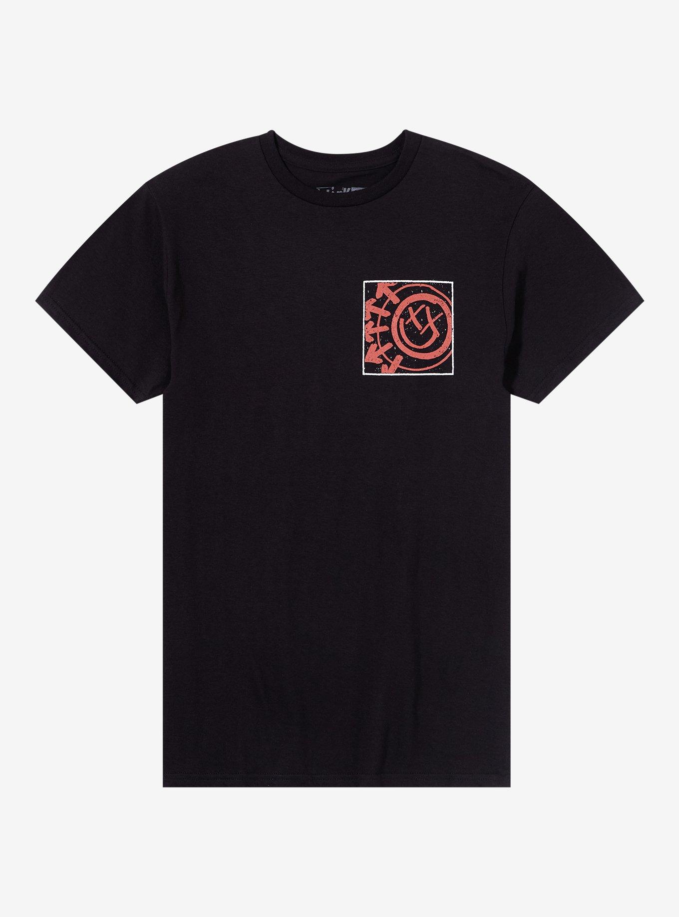 Blink-182 Two-Sided Logo Boyfriend Fit Girls T-Shirt, BLACK, hi-res
