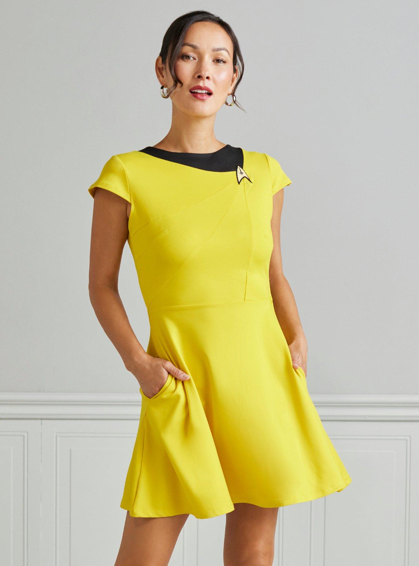 Her Universe Star Trek Command Uniform Dress Her Universe Exclusive, GOLDEN YELLOW, hi-res