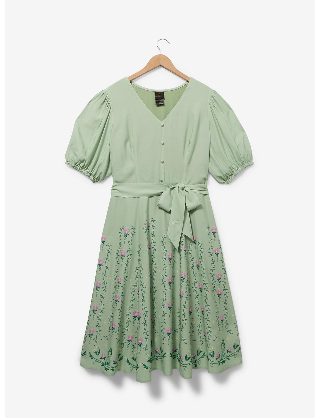 Disney The Princess and the Frog Bayou Puff Sleeve Plus Size Midi Dress — BoxLunch Exclusive, SAGE, hi-res
