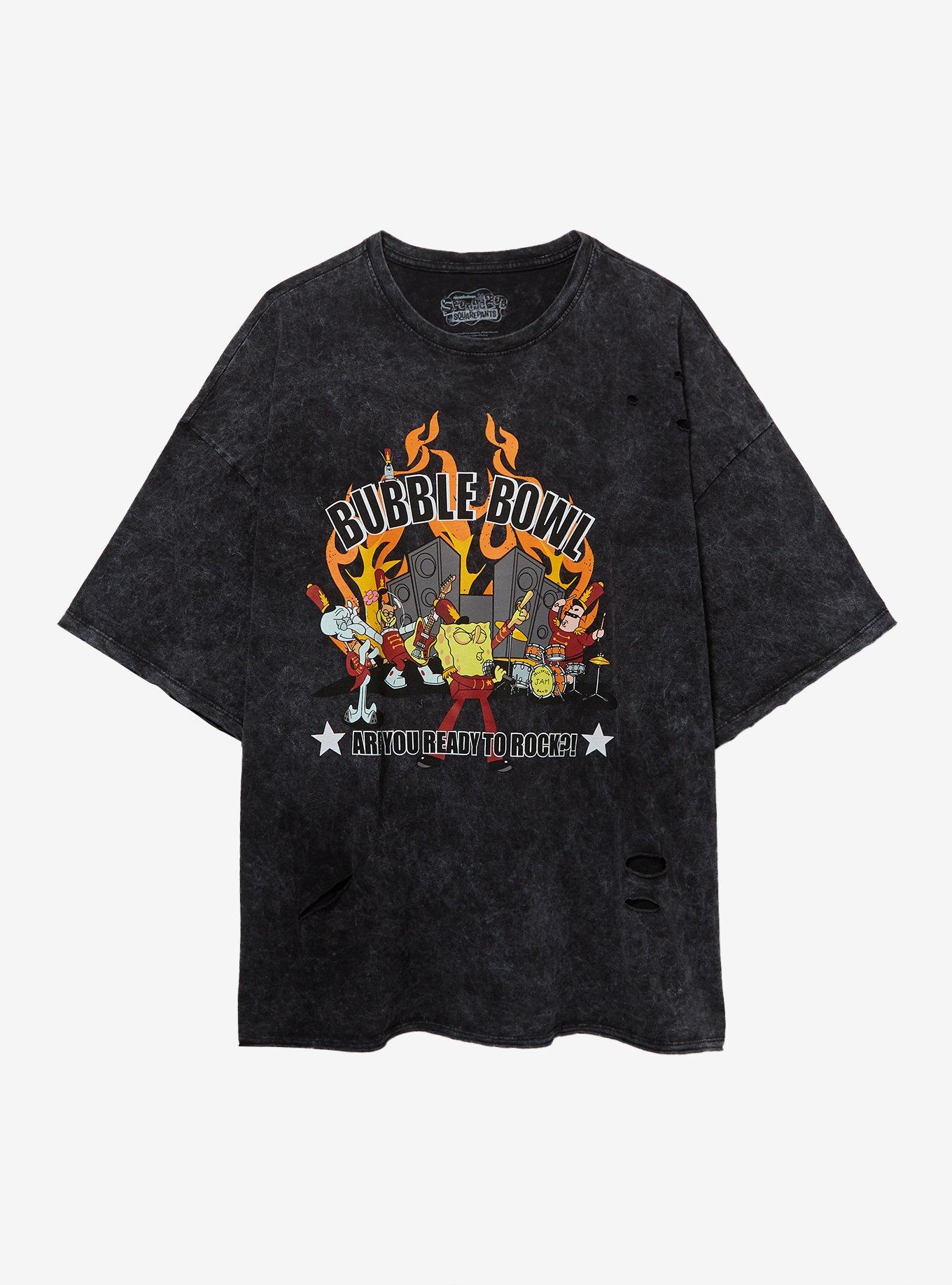 SpongeBob SquarePants Bubble Bowl Dark Wash Oversized T-Shirt, MULTI, hi-res