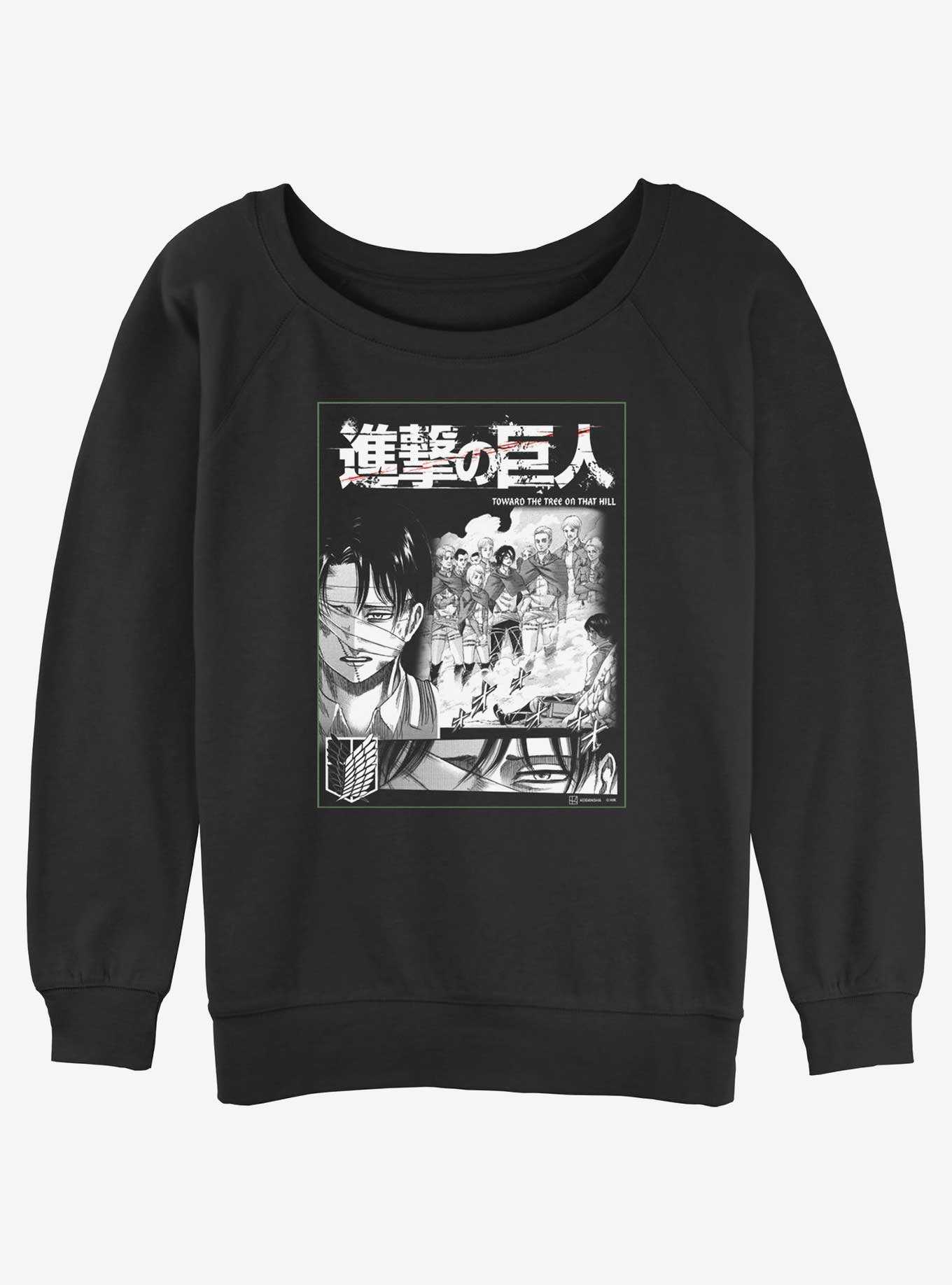 Attack on Titan Levi On The Hill Girls Slouchy Sweatshirt, , hi-res