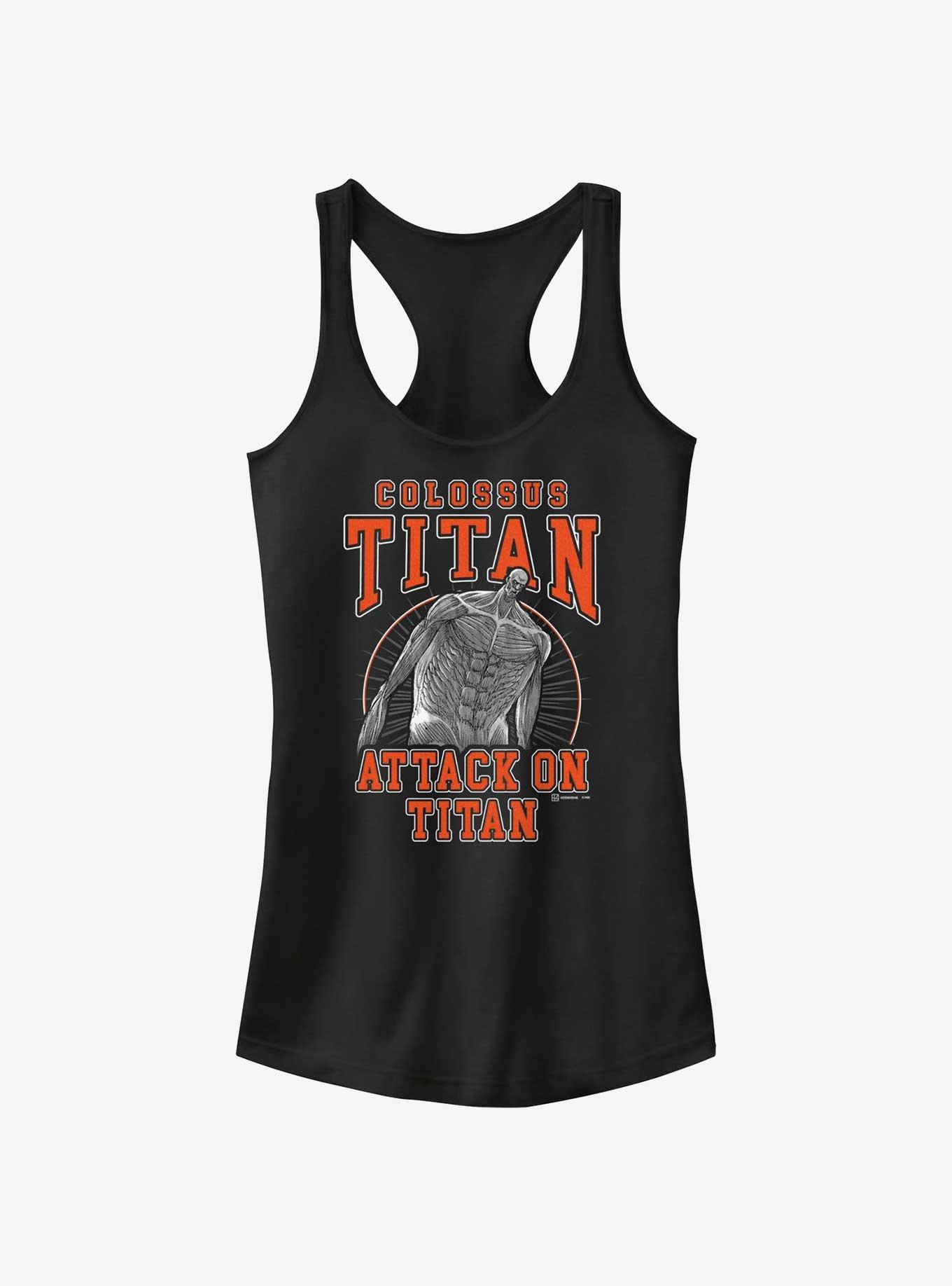 Attack on Titan Colossus Titan Jersey Girls Tank, BLACK, hi-res