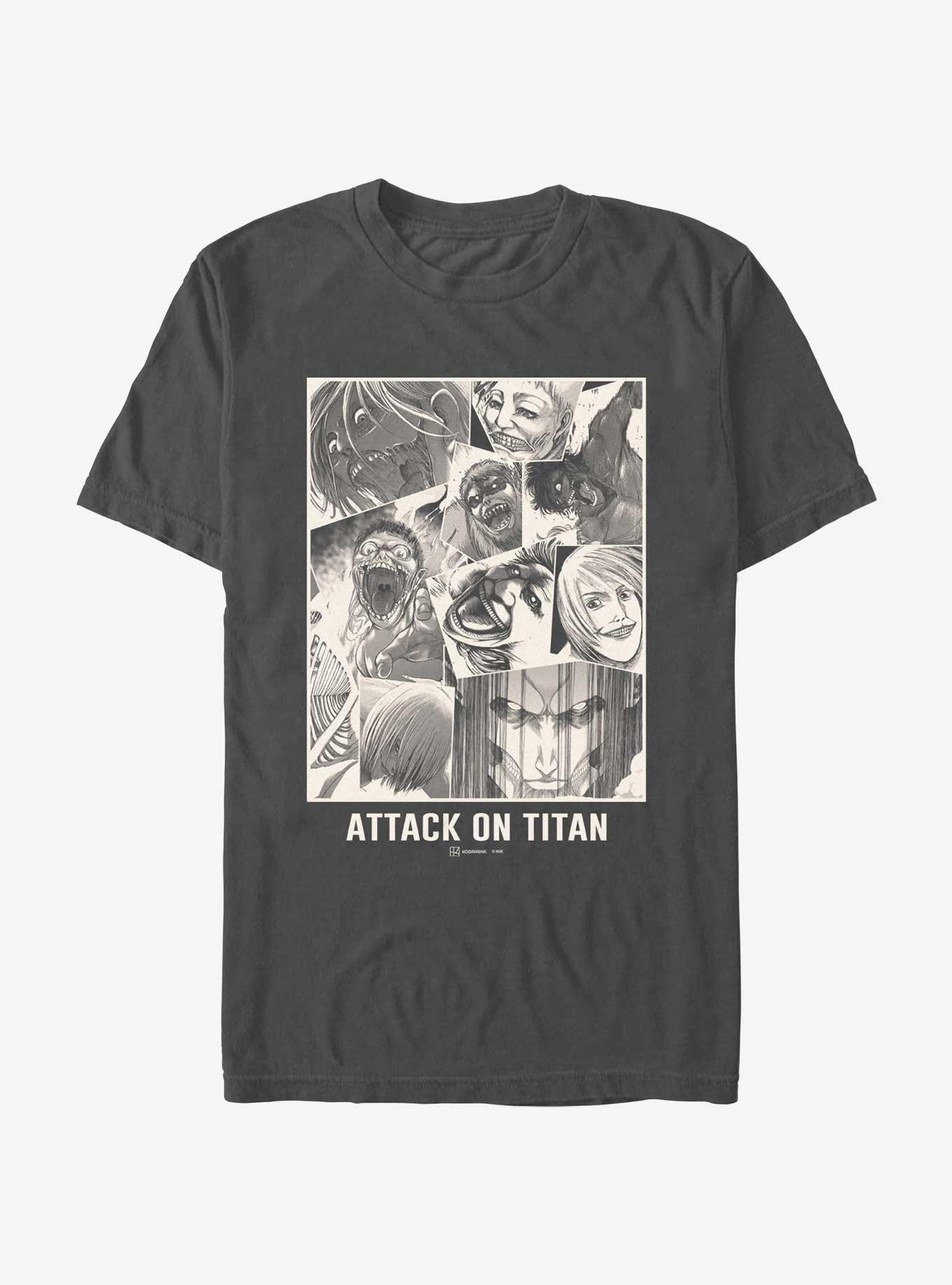 Attack on Titan Titan Collage T-Shirt, CHARCOAL, hi-res