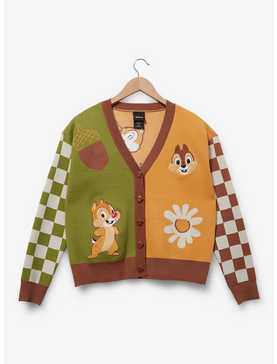 Disney Chip & Dale Acorn Embroidered Cropped Cardigan — BoxLunch Exclusive, , hi-res