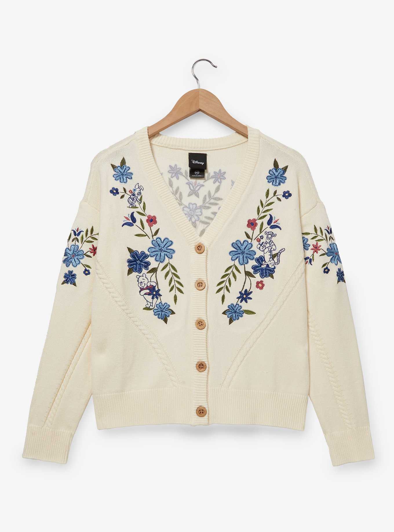 Disney Winnie the Pooh Floral Characters Women's Cardigan - BoxLunch Exclusive, , hi-res