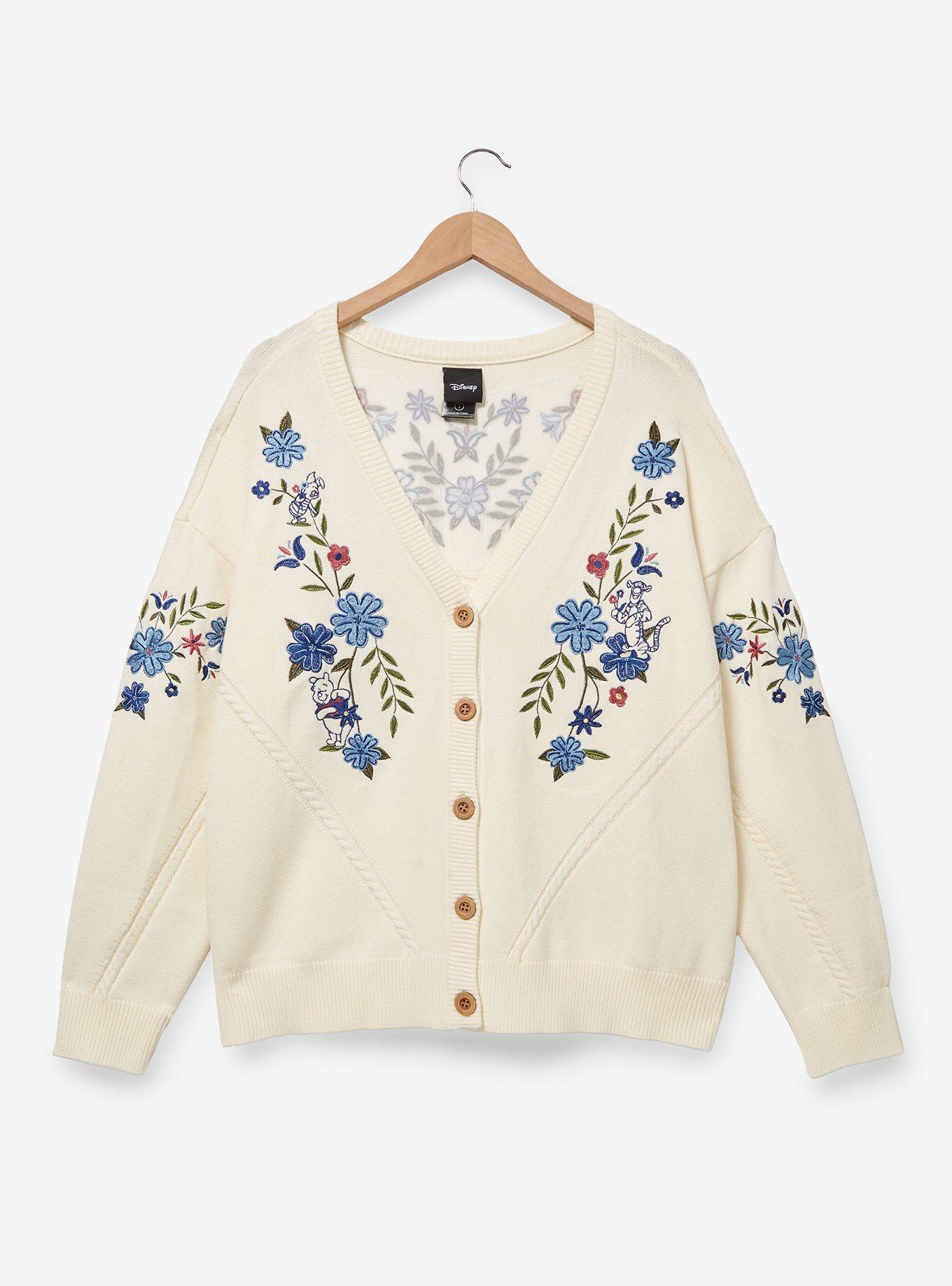 Disney Winnie the Pooh Floral Characters Women's Plus Cardigan - BoxLunch Exclusive