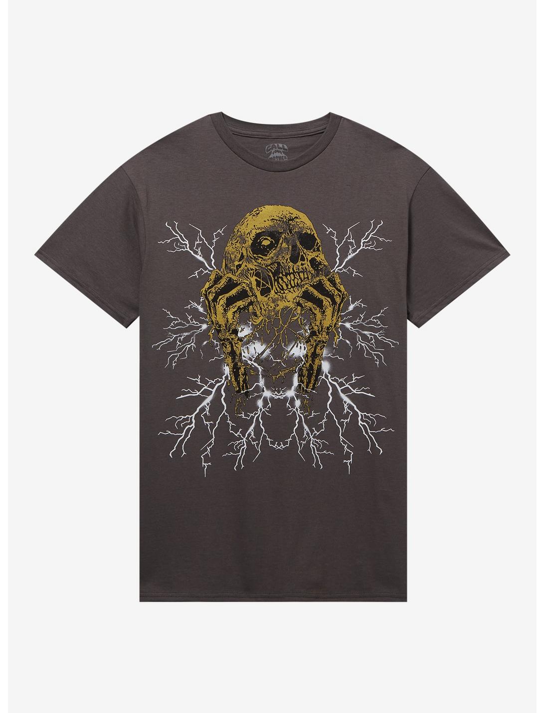 Skull Lightning T-Shirt By Call Your Mother, CHARCOAL  BLACK, hi-res