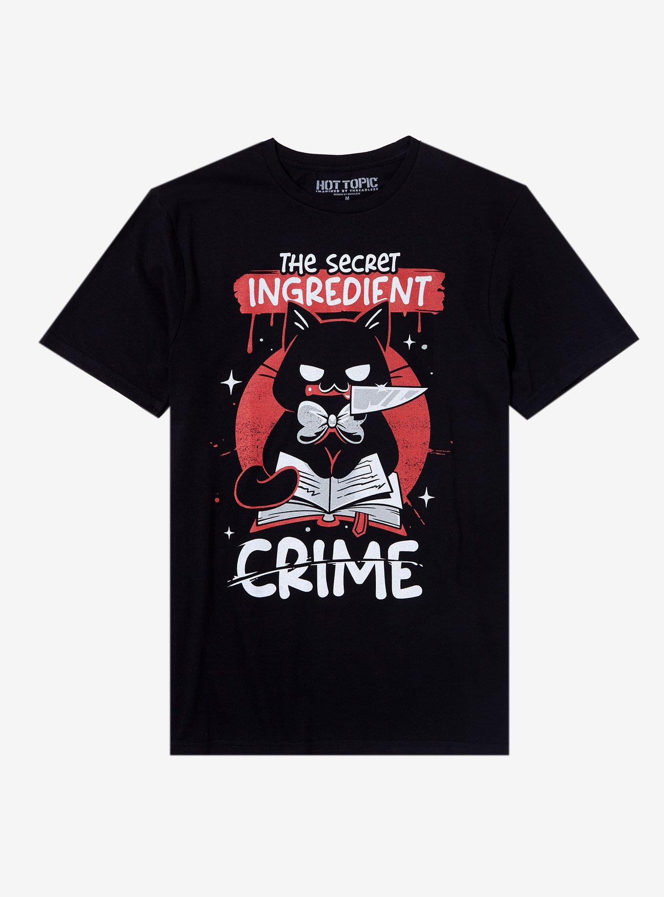 Crime Cat T-Shirt By Snouleaf, BLACK, hi-res