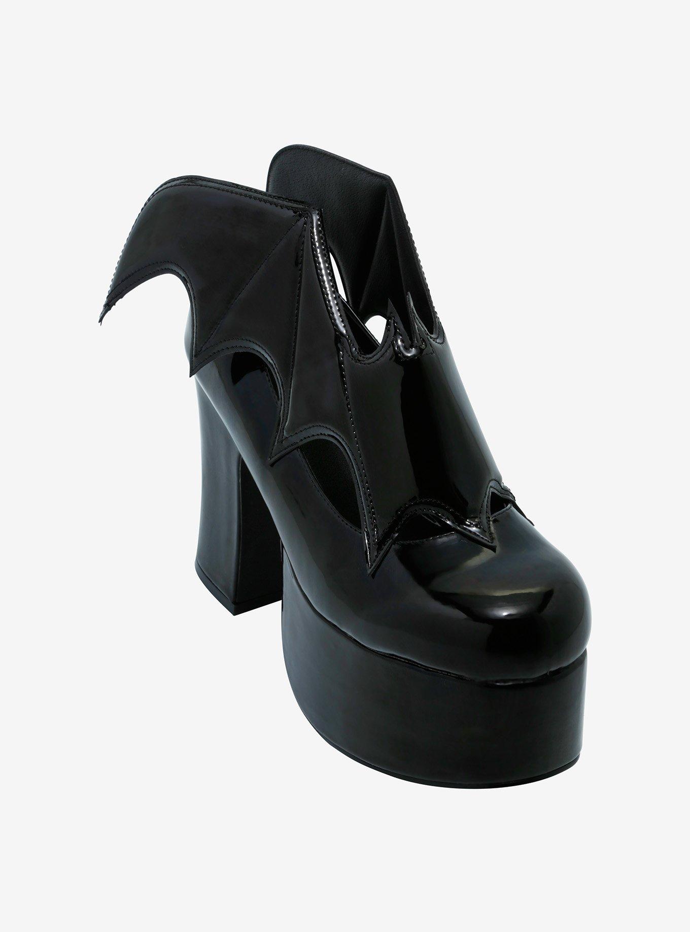 Strange Cvlt Black Vampira Platform Heels, , hi-res