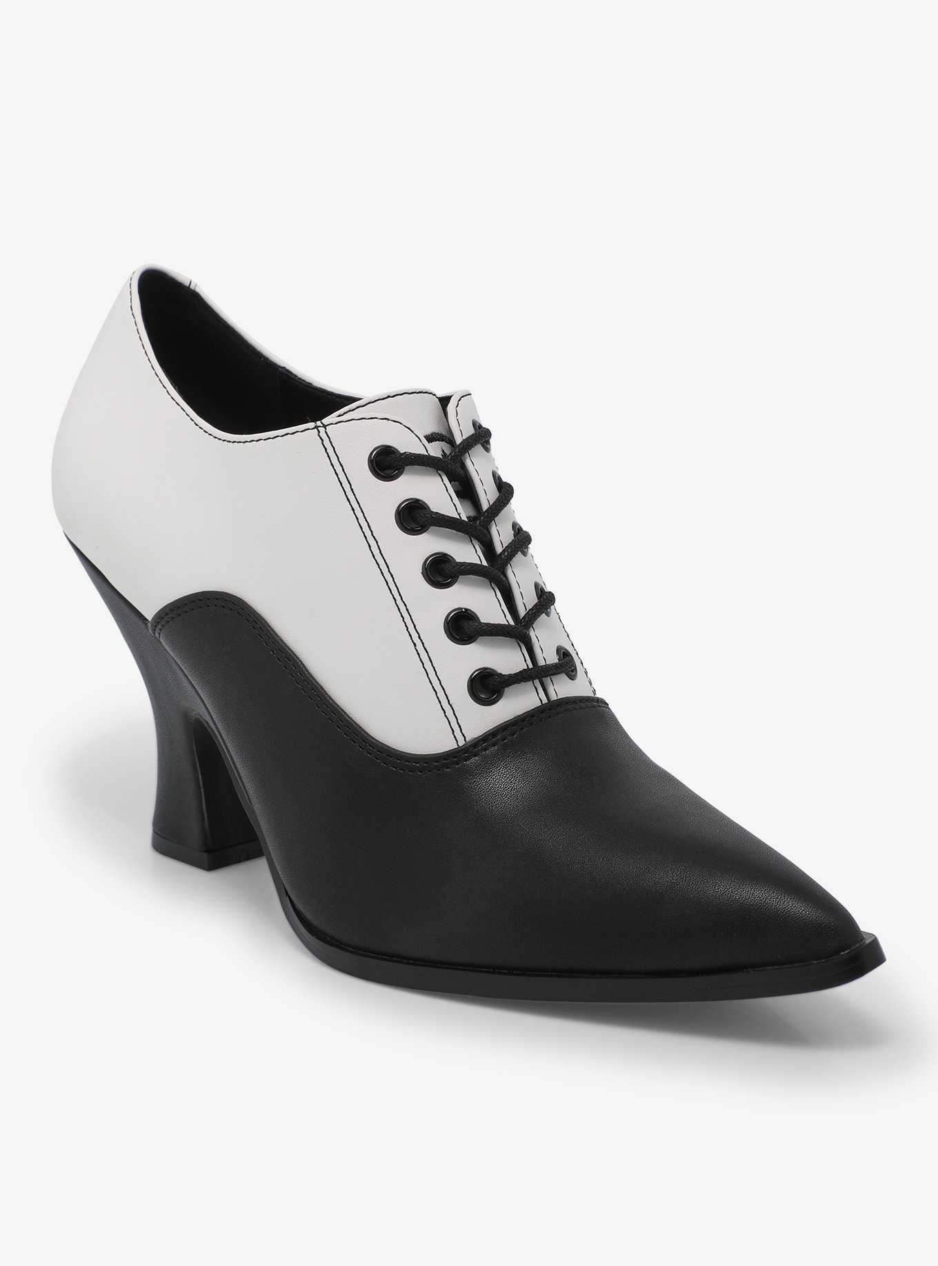 Strange Cvlt Black & White Two-Tone Victoria Heels, , hi-res