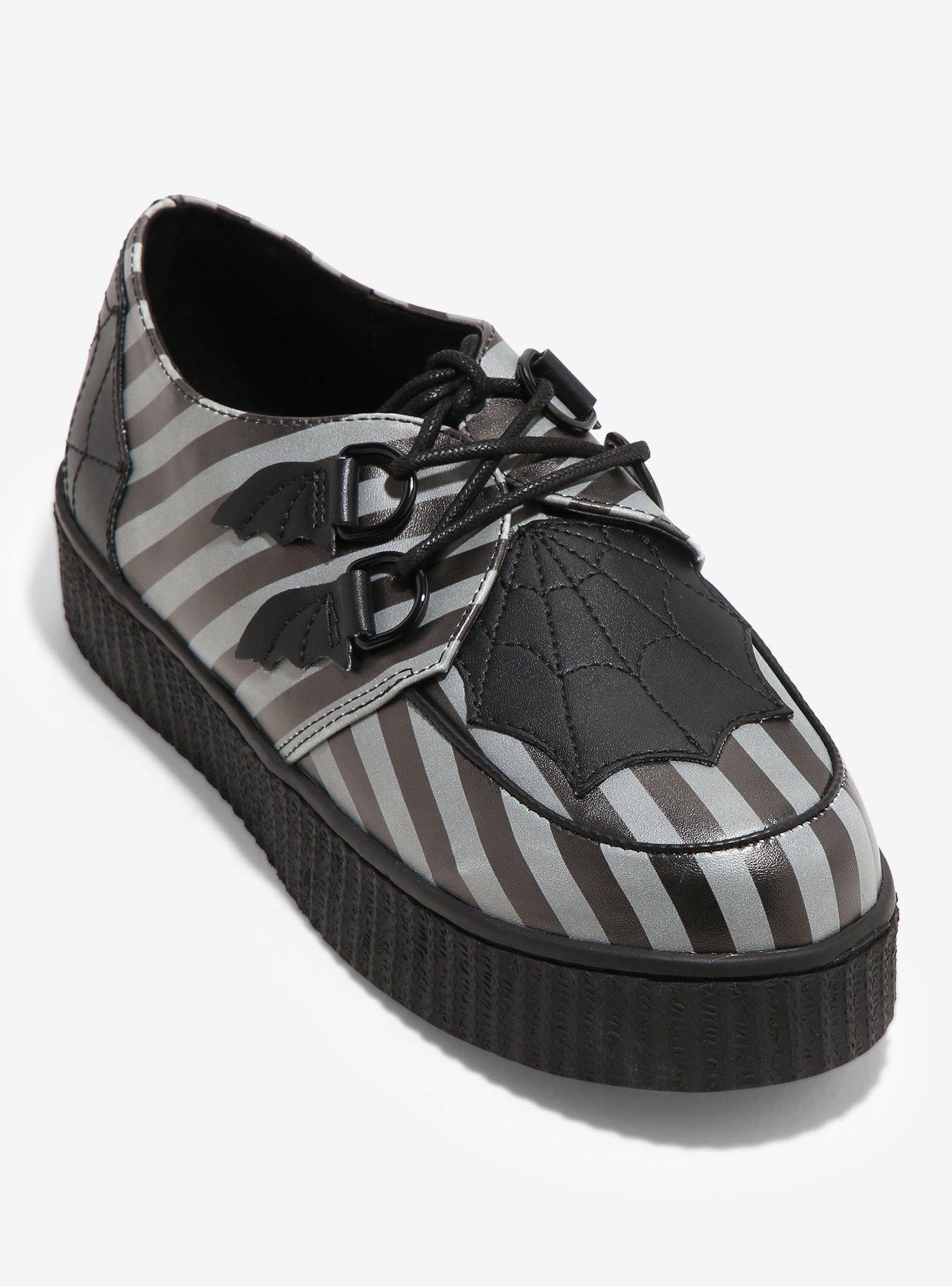 Strange Cvlt Black & Grey Stripe Widow Creepers, , hi-res