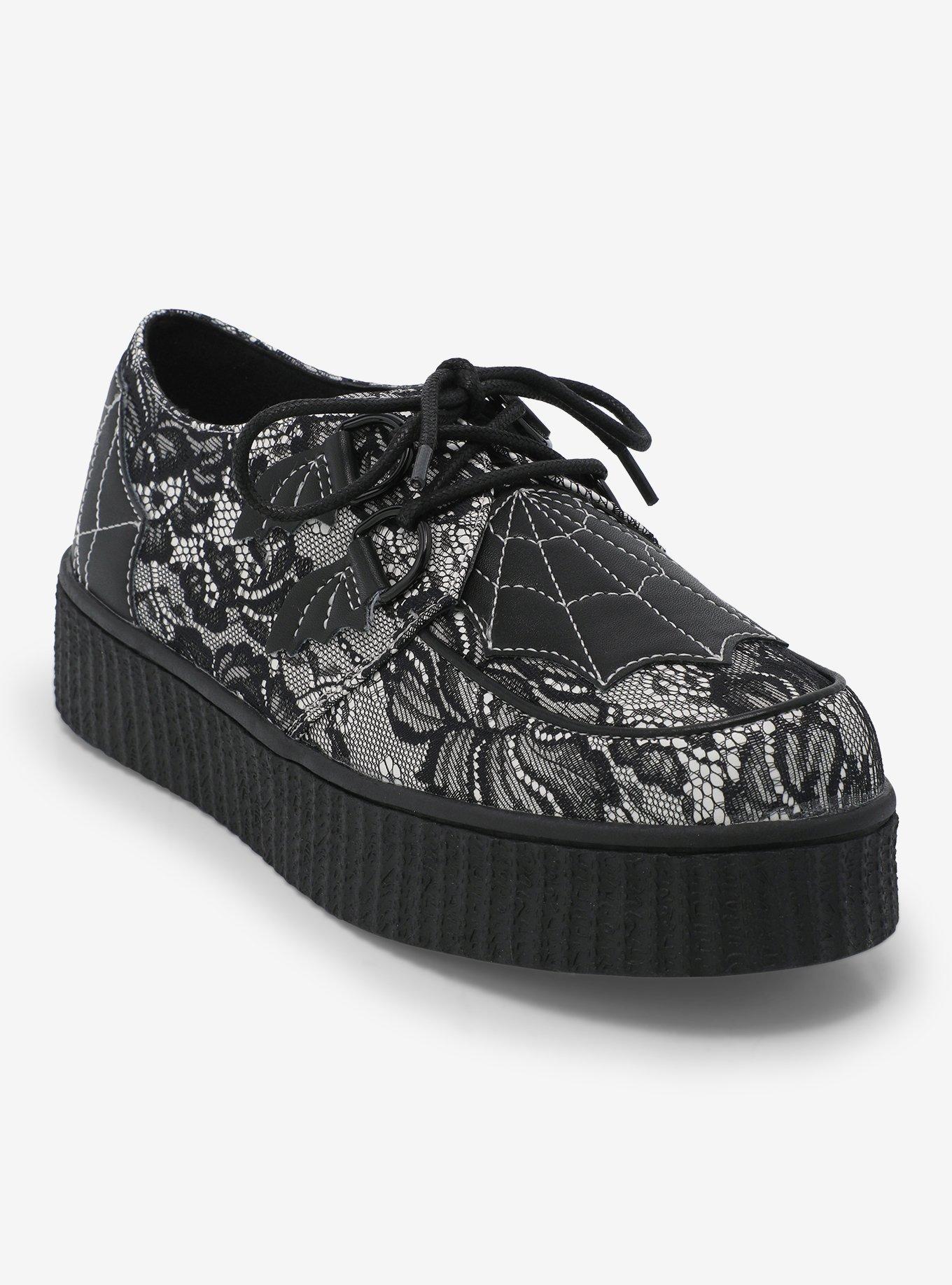 Strange Cvlt  White & Black Lace Krypt Creepers Hot Topic