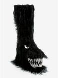 YRU Black Boogie Monster Fuzzy Platform Boots, MULTI, hi-res